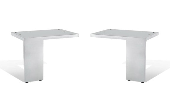Flat Bar 4"H Metallic Silver Leg - Left and right versions shown.