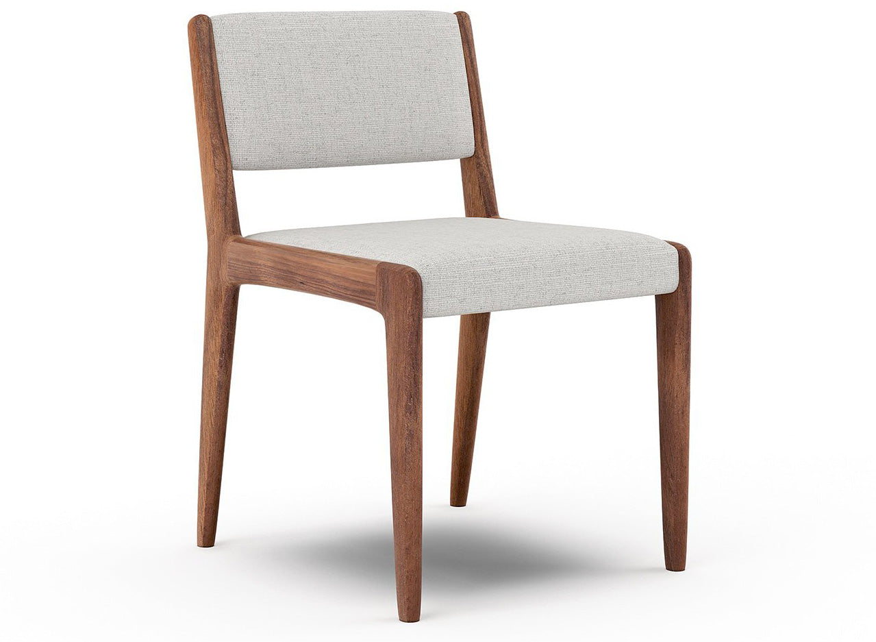 G: Short back version shown in Alpine Haze fabric and walnut frame