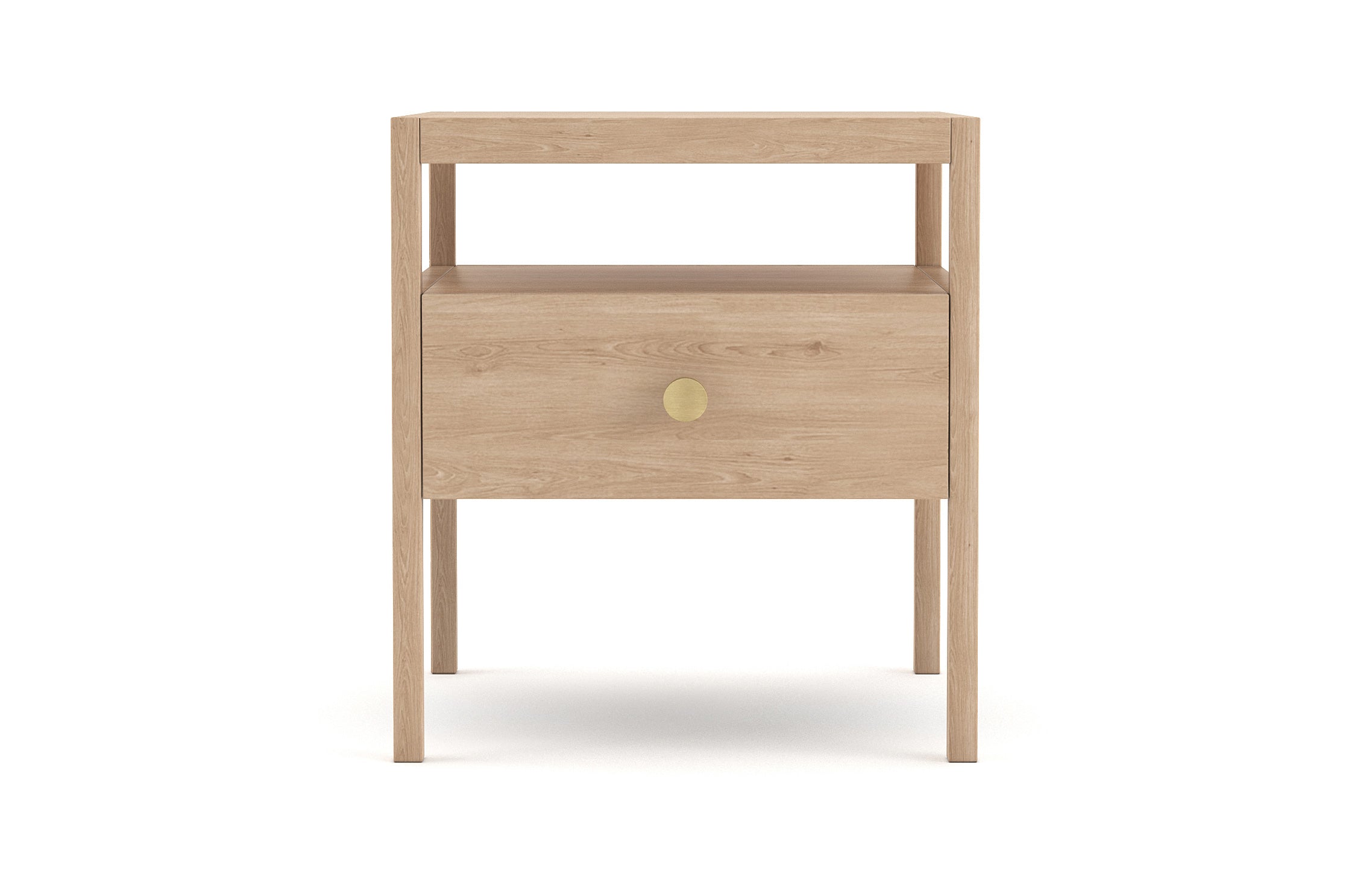 Palder Nightstand in Maple with Brass Knob