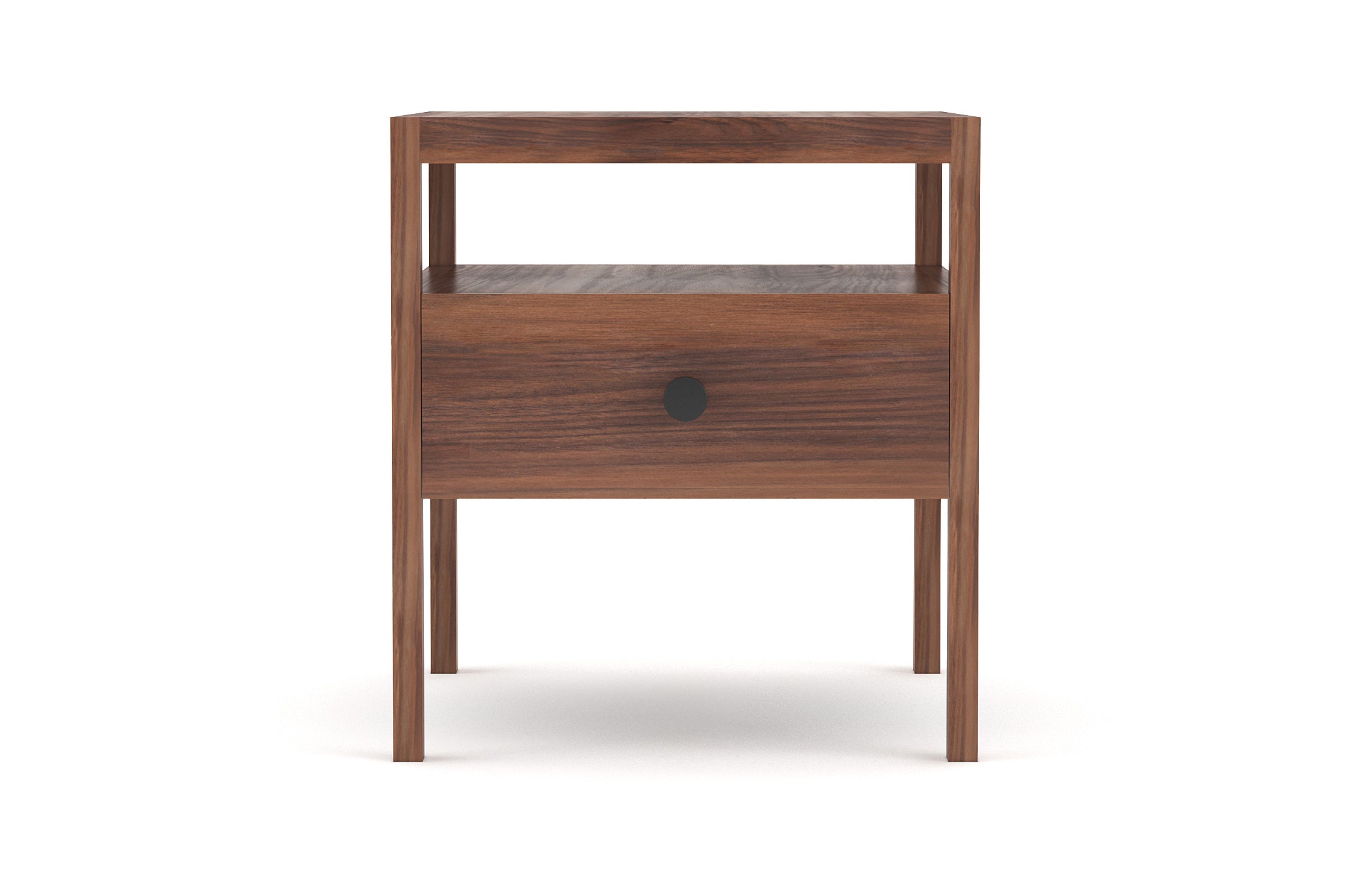 Palder Nightstand in Walnut with Black Knob