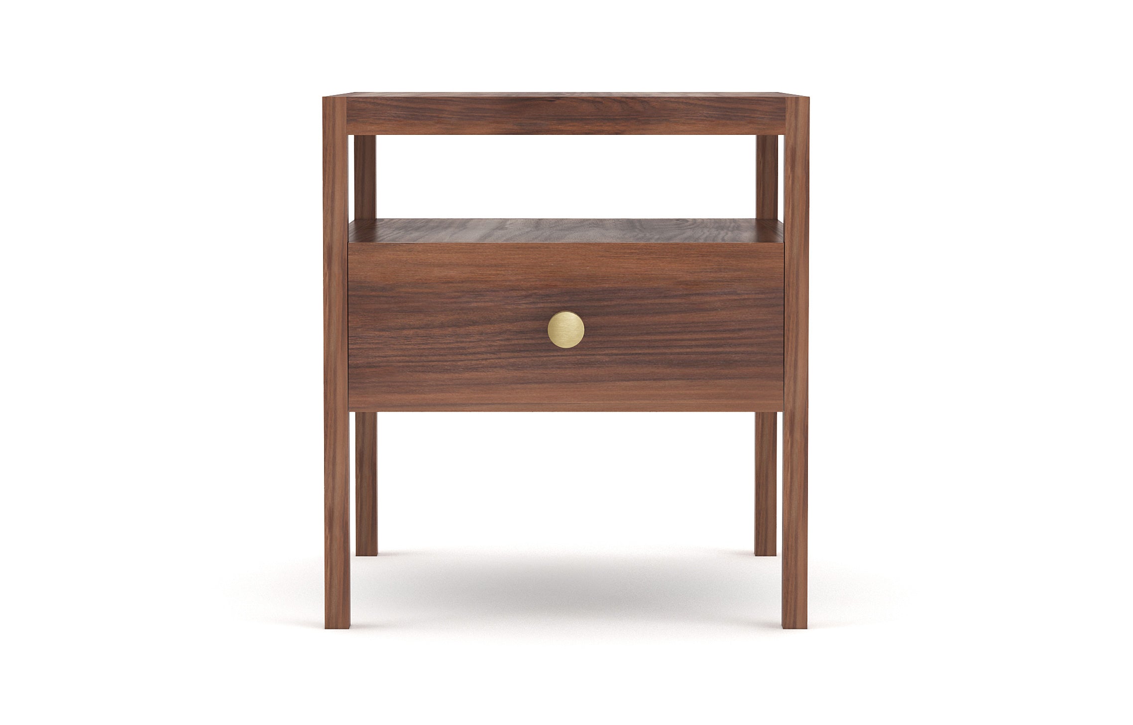 Palder Nightstand in Walnut with Brass Knob