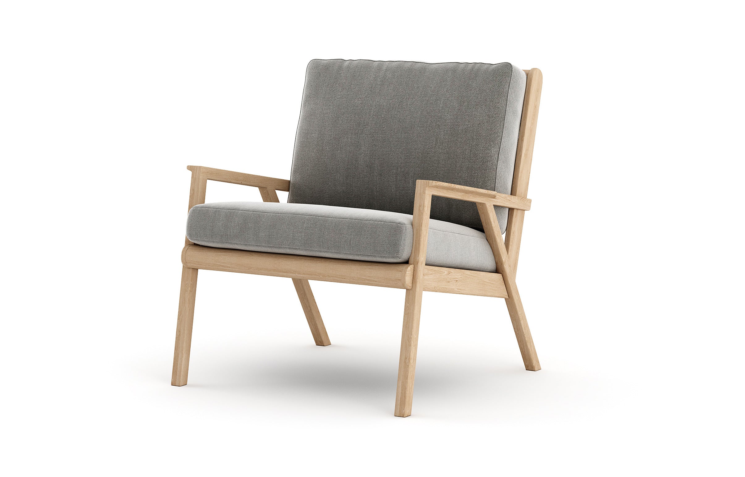 Ridge Chair From Angle in Maple And Melton Feather Fabric