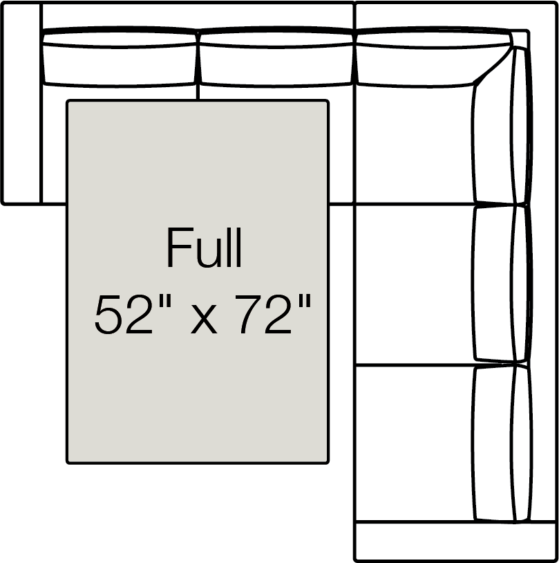 Rio Corner Full Sleeper Sectional Drawing