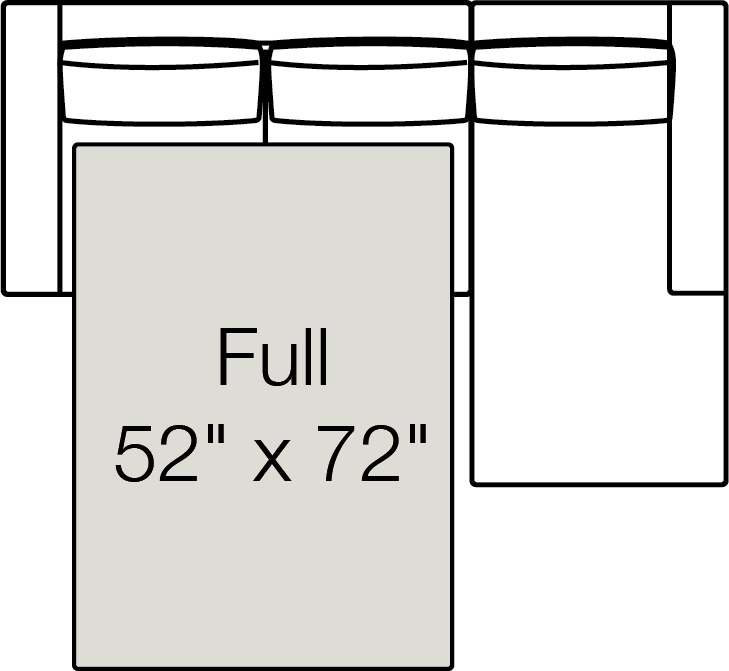 Rio Chaise Right Full Sleeper Sectional Drawing