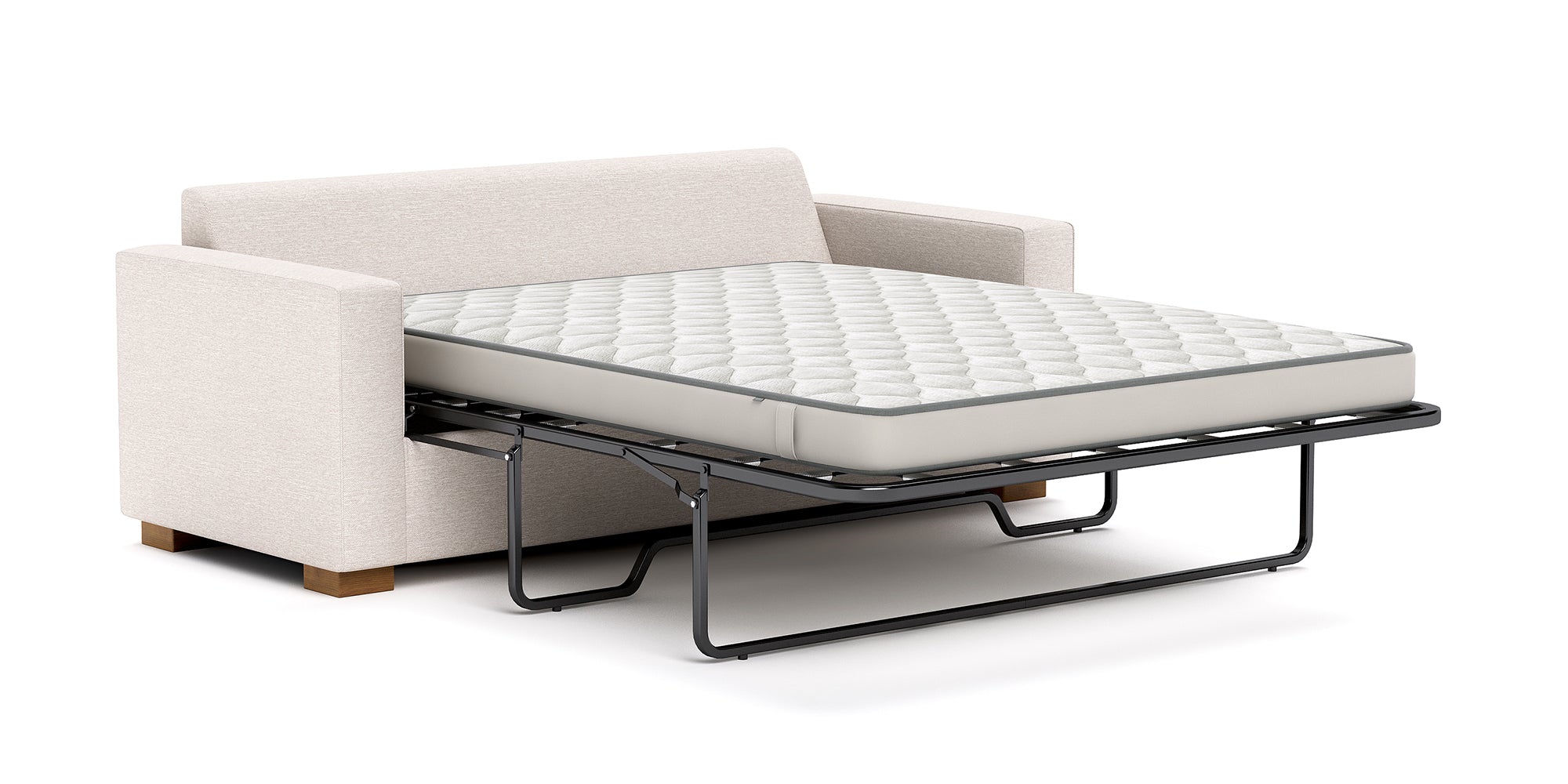 G: Rio Sofa Bed in Queen, shown here in Alpine Oyster fabric and Dave Cafe legs.