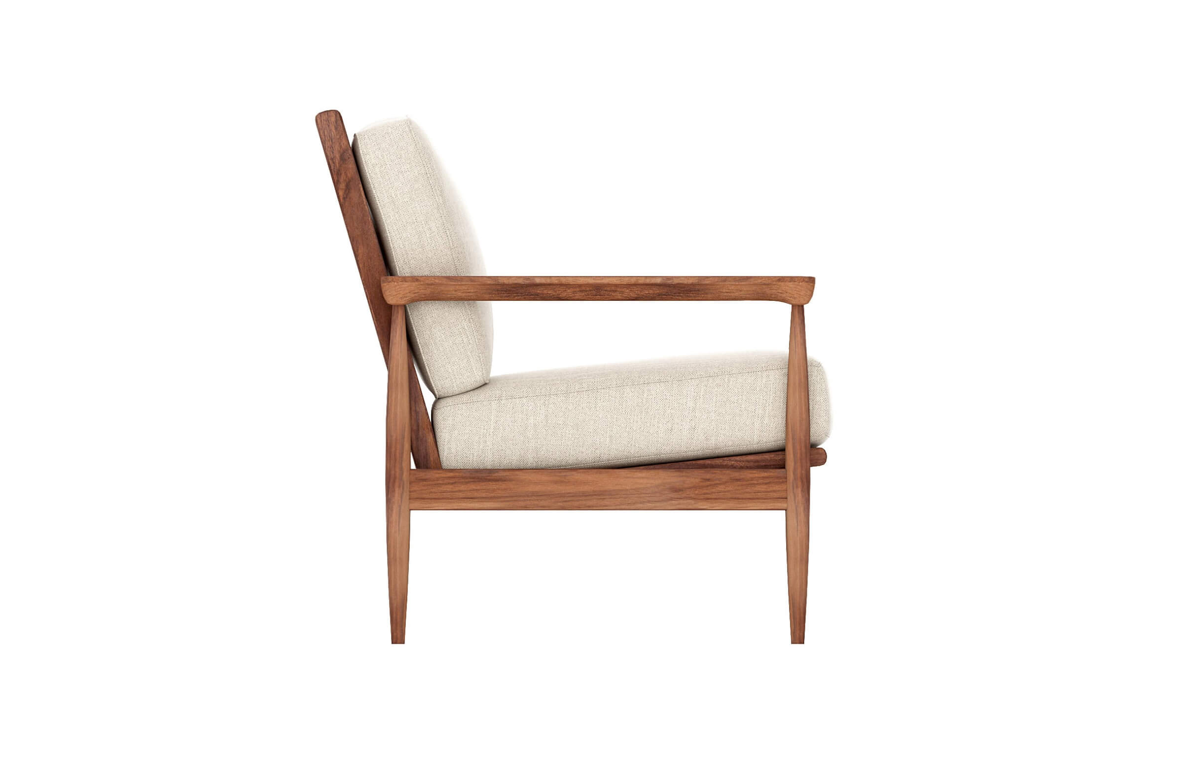 G: EIM Chair in Walnut and beige fabric