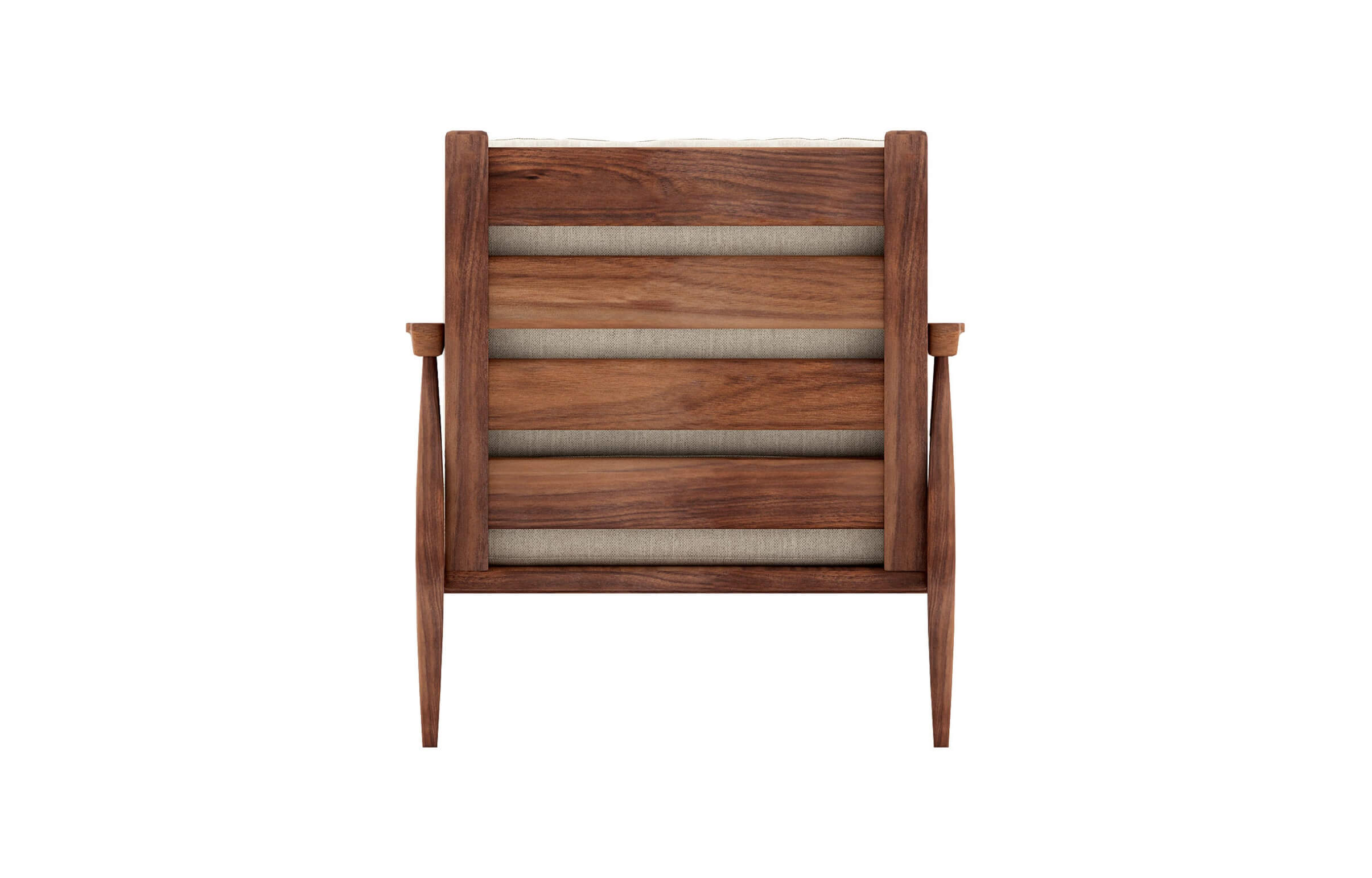 G: EIM Chair in Walnut and beige fabric