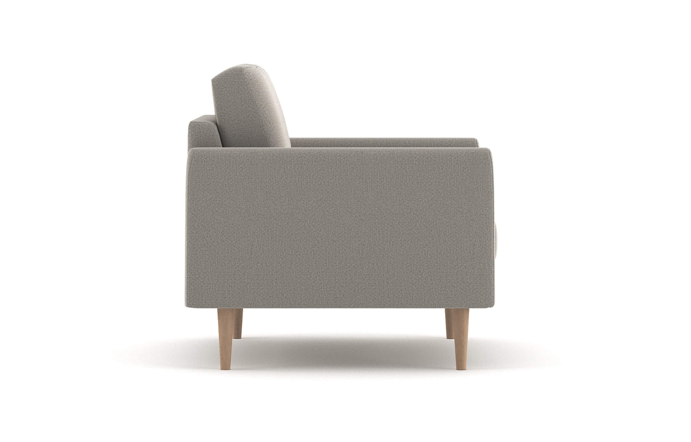G: Shown in Texture Haze fabric with maple legs