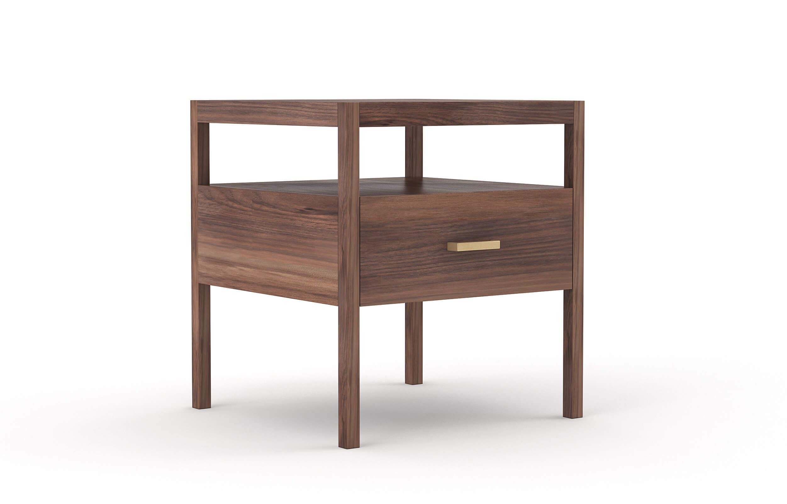 G: Palder Nightstand in Walnut with Brass Pull