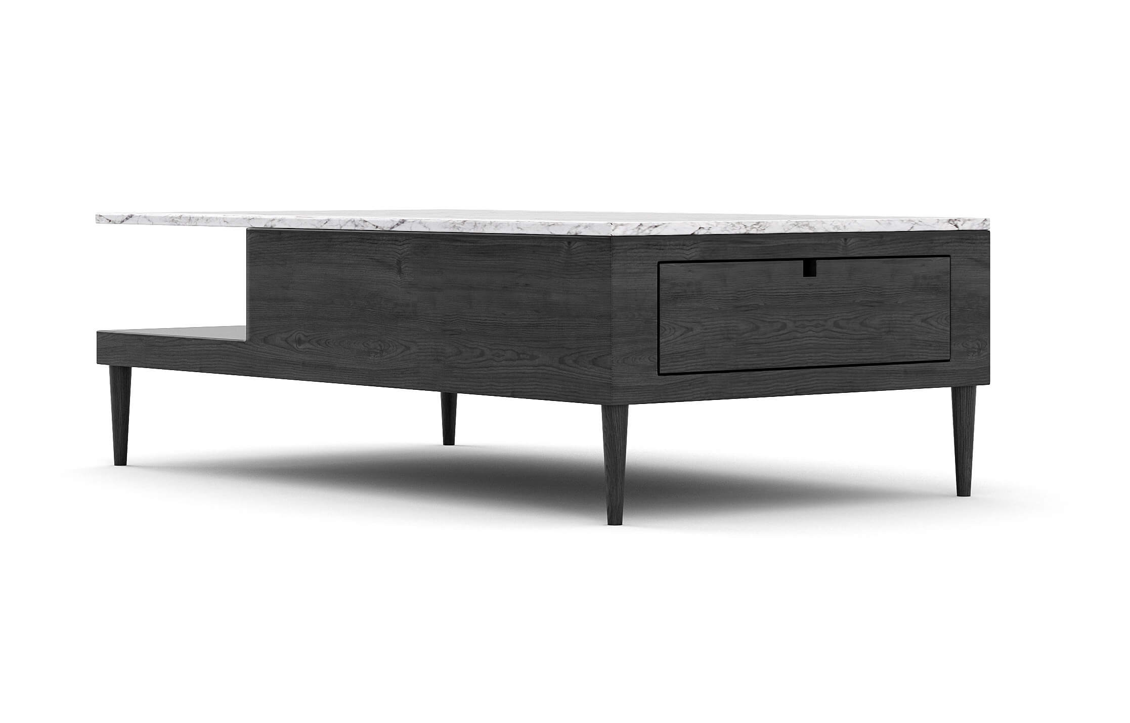 Shown in Black Oak with a drawer