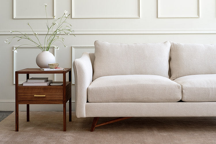 Gio Sofa in Stonecrop Natural Linen fabric