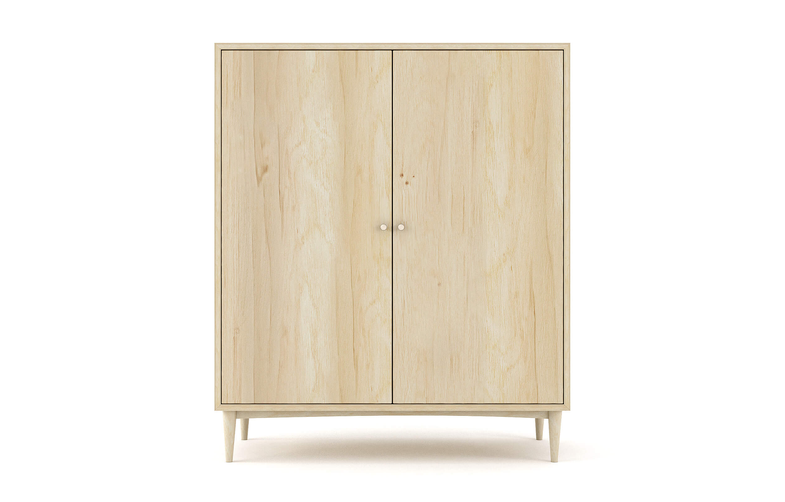 Atten Armoire shown in Maple with Brass Knobs