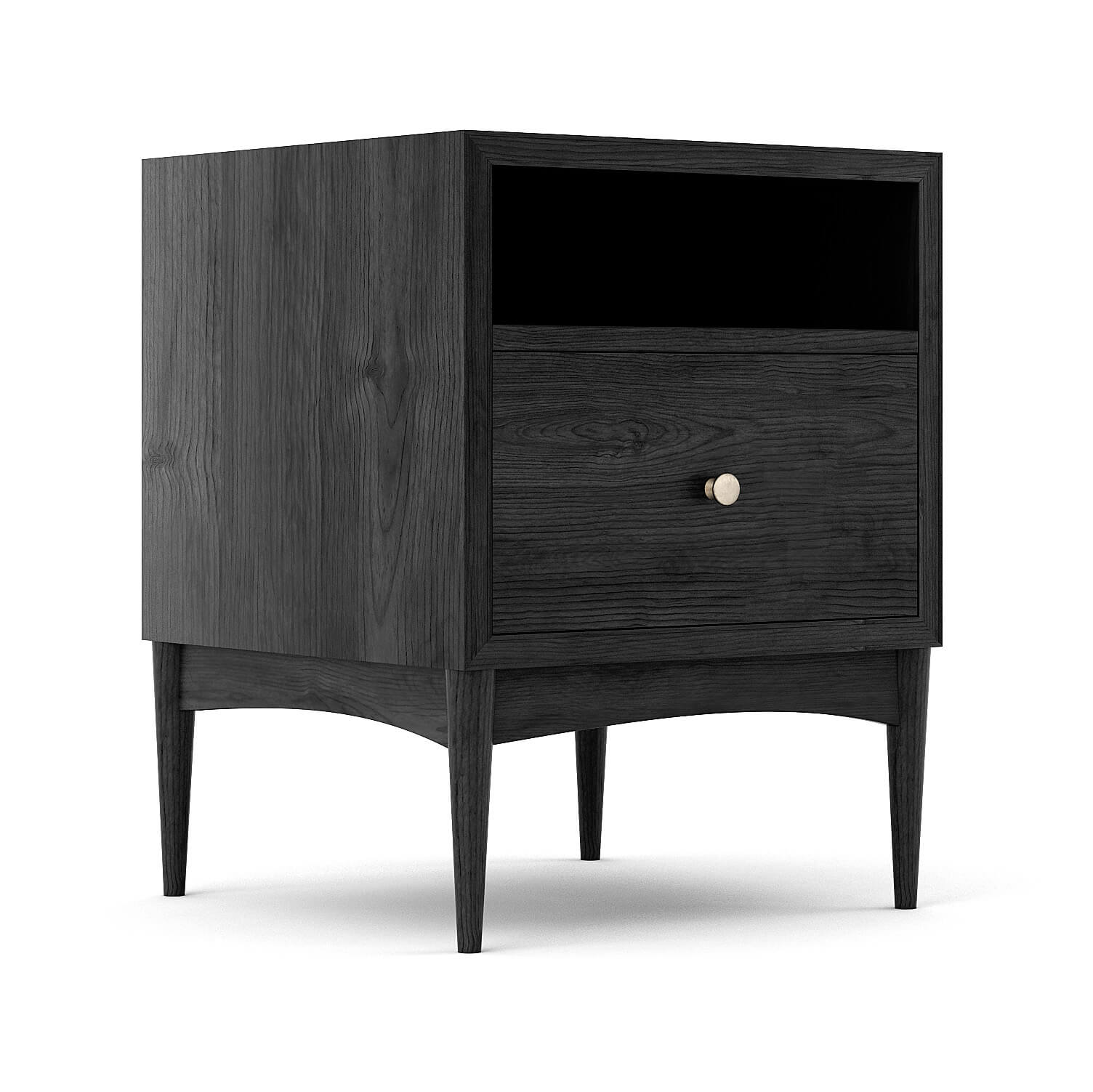 Shown in Black Oak with matte bronze knob