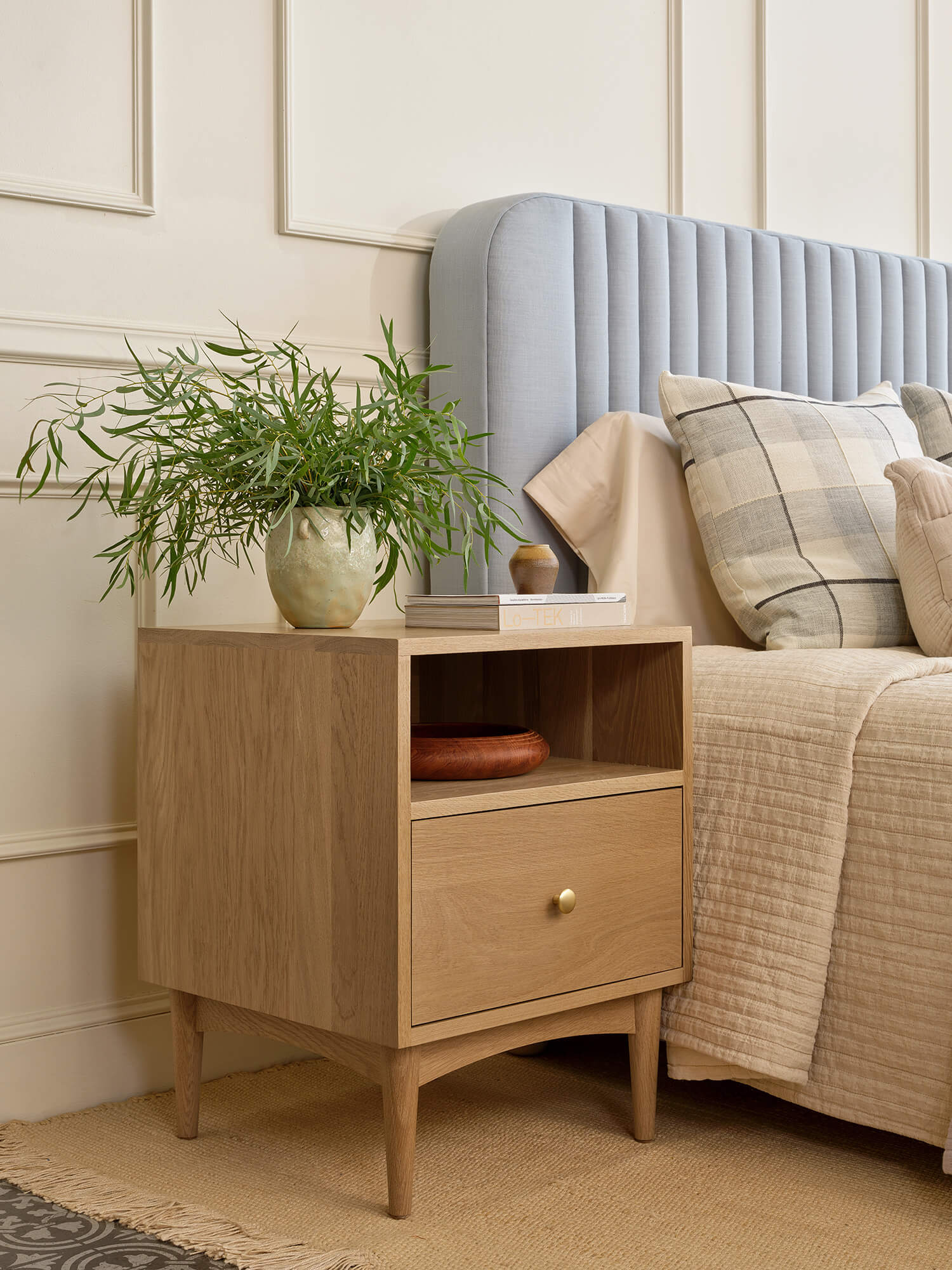 IRL: Atten Nightstand shown in white oak