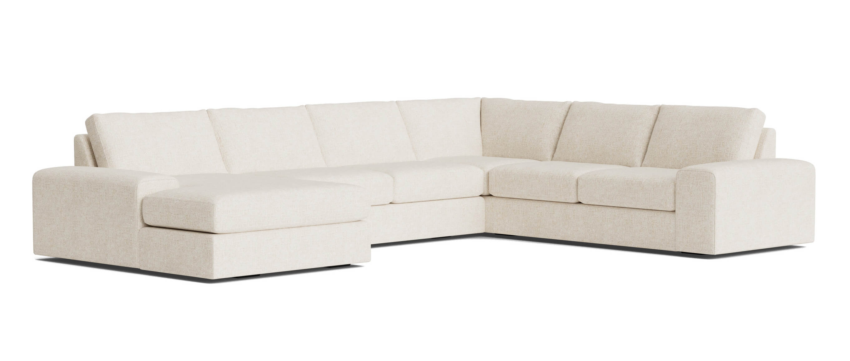 G: Blumen U Sectional in Huckleberry Chenille Snow fabric