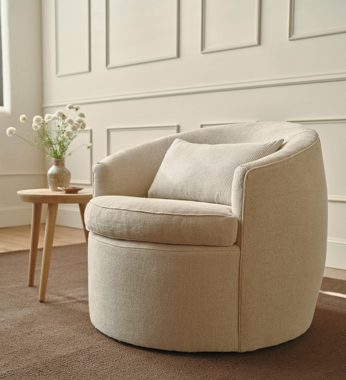 IRL: Clara Chair in Stonecrop Linen Flax