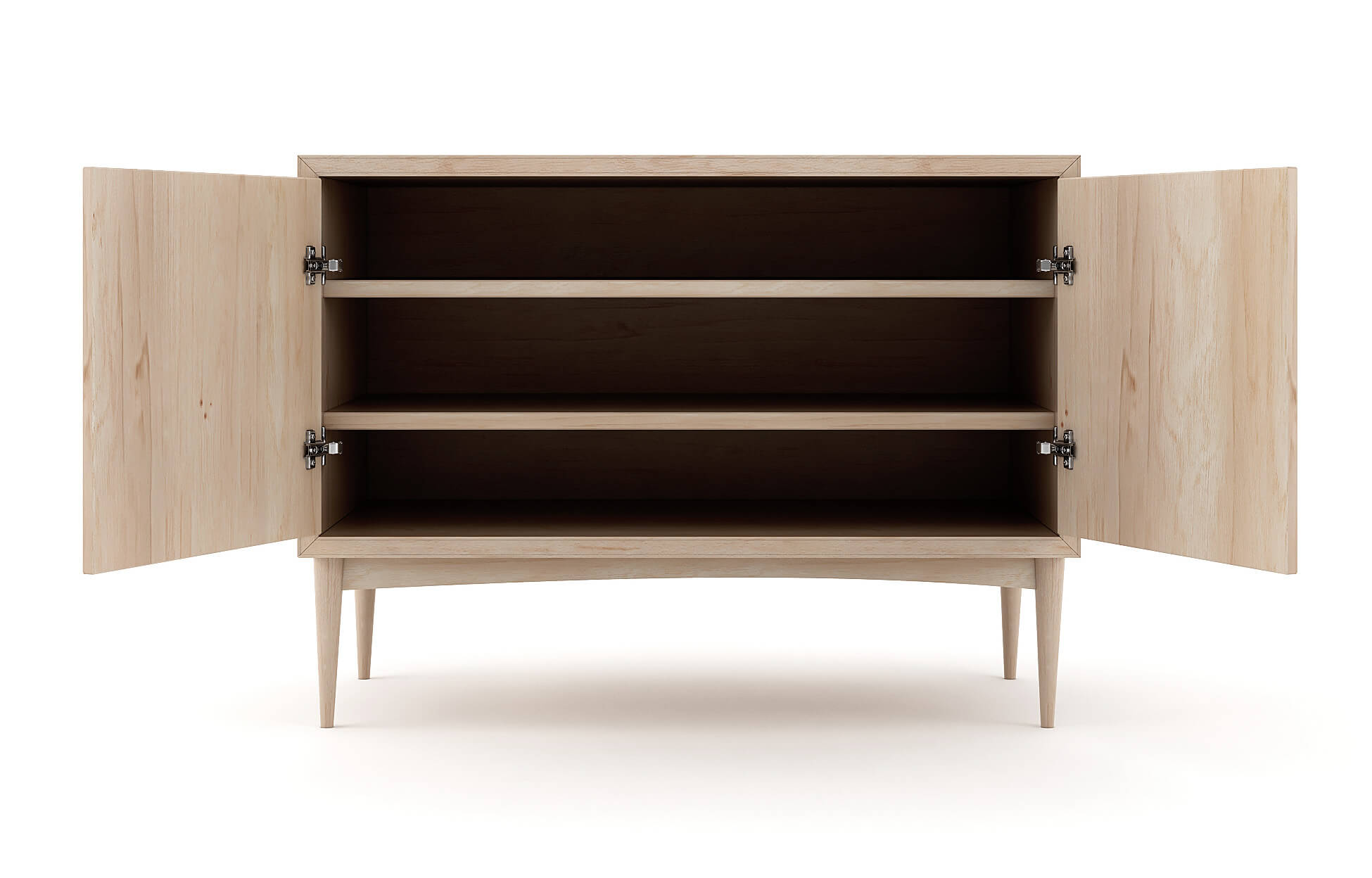 Emilia 2-Door Credenza in Maple with 2 Shelves