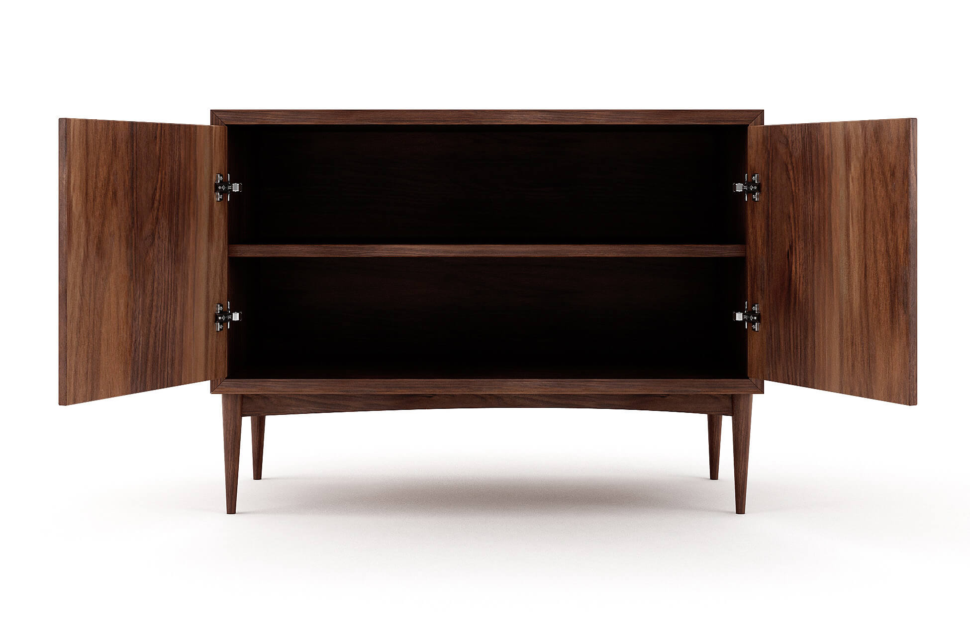 Emilia 2-Door Credenza in Walnut with 1 Shelf