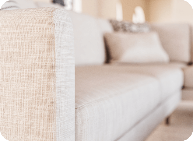 closeup of white sofa