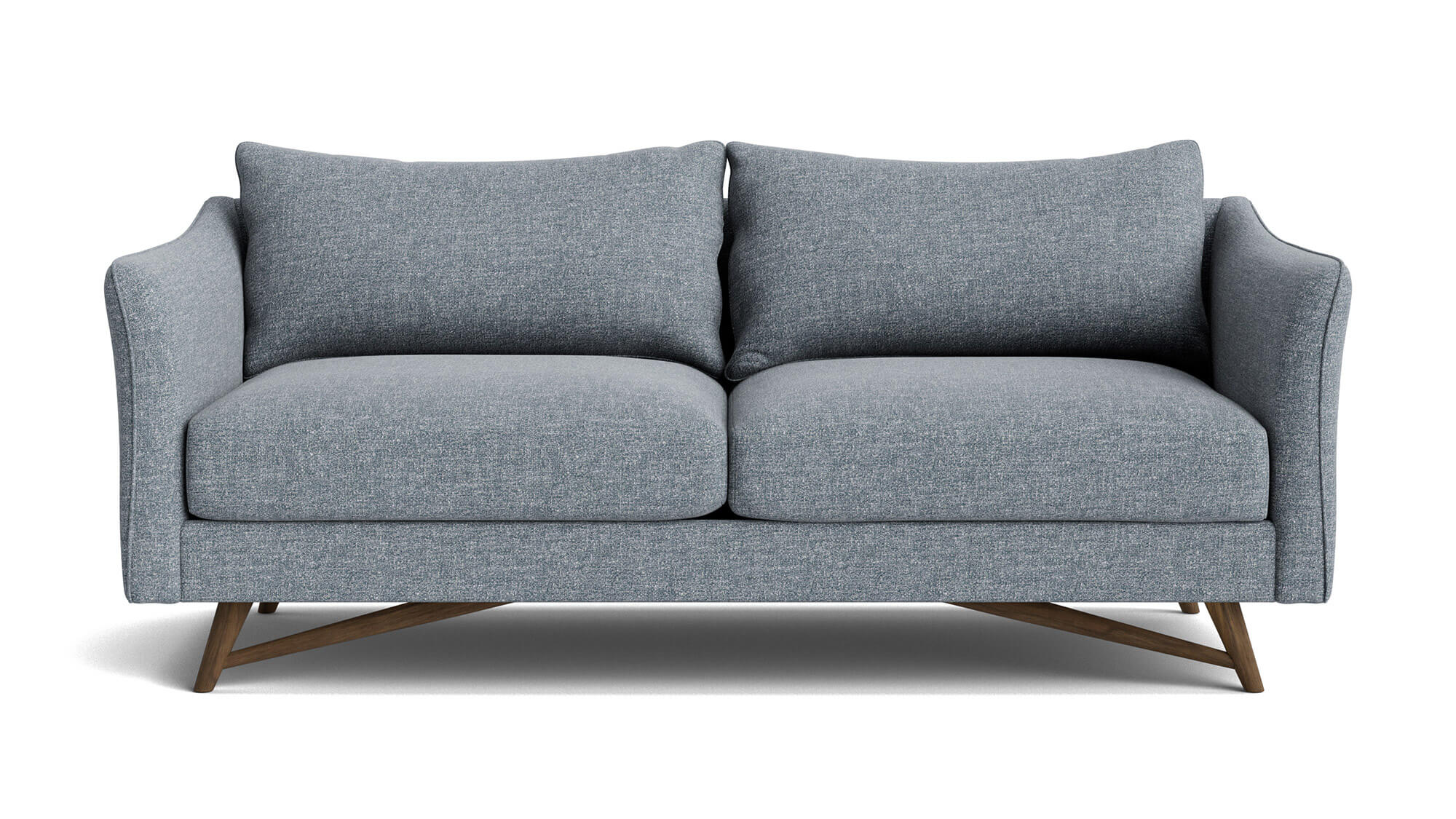G: Shown in Riverbed Stone fabric and walnut legs.