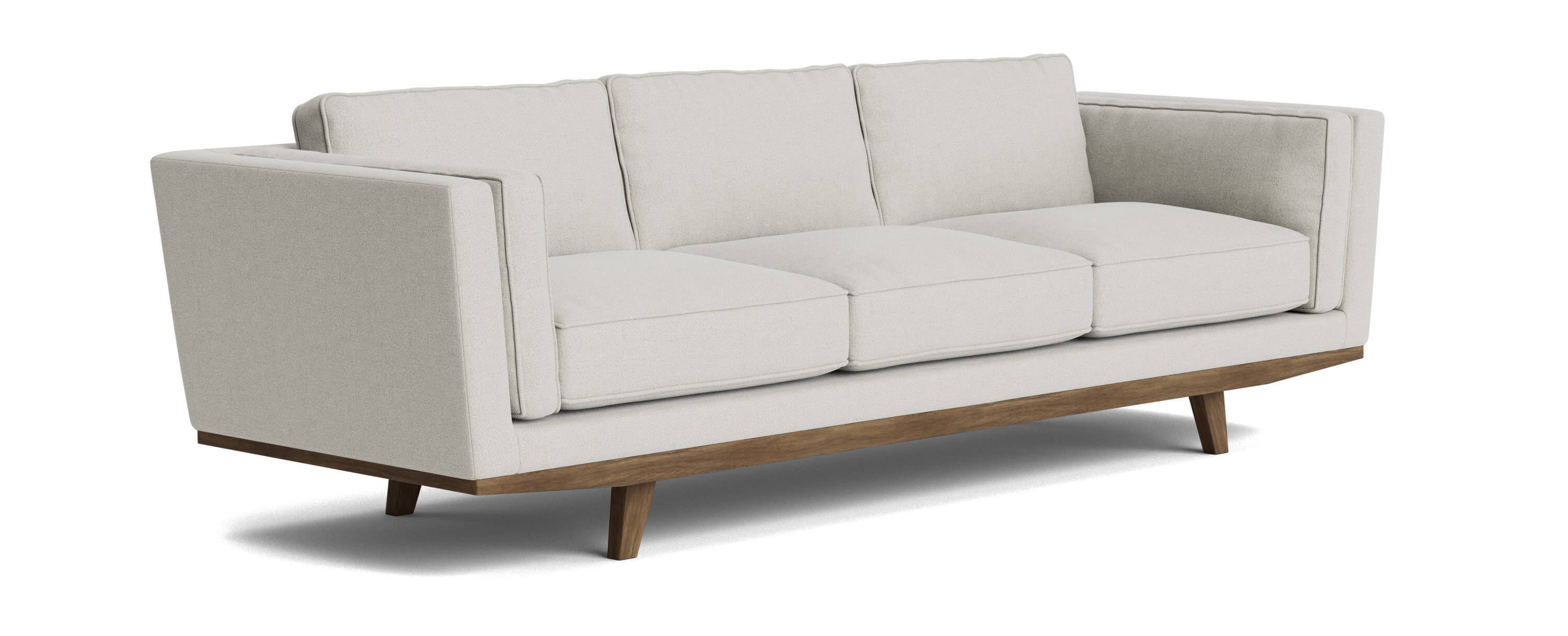 G: Shown in Stonecrop Natural fabric and walnut base
