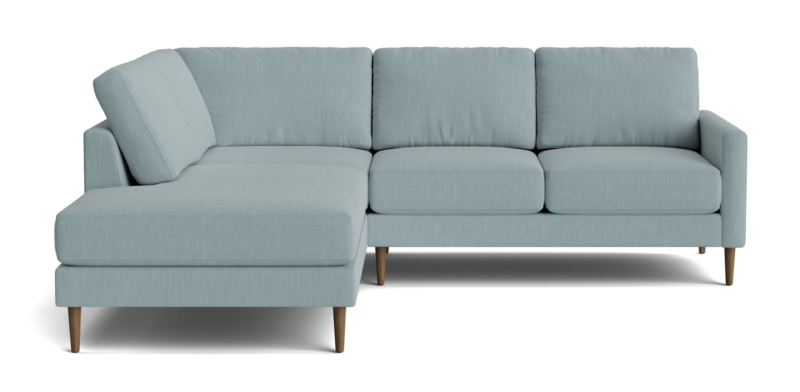 G: Lala Bumper Left Sectional in Larkspur Steel fabric