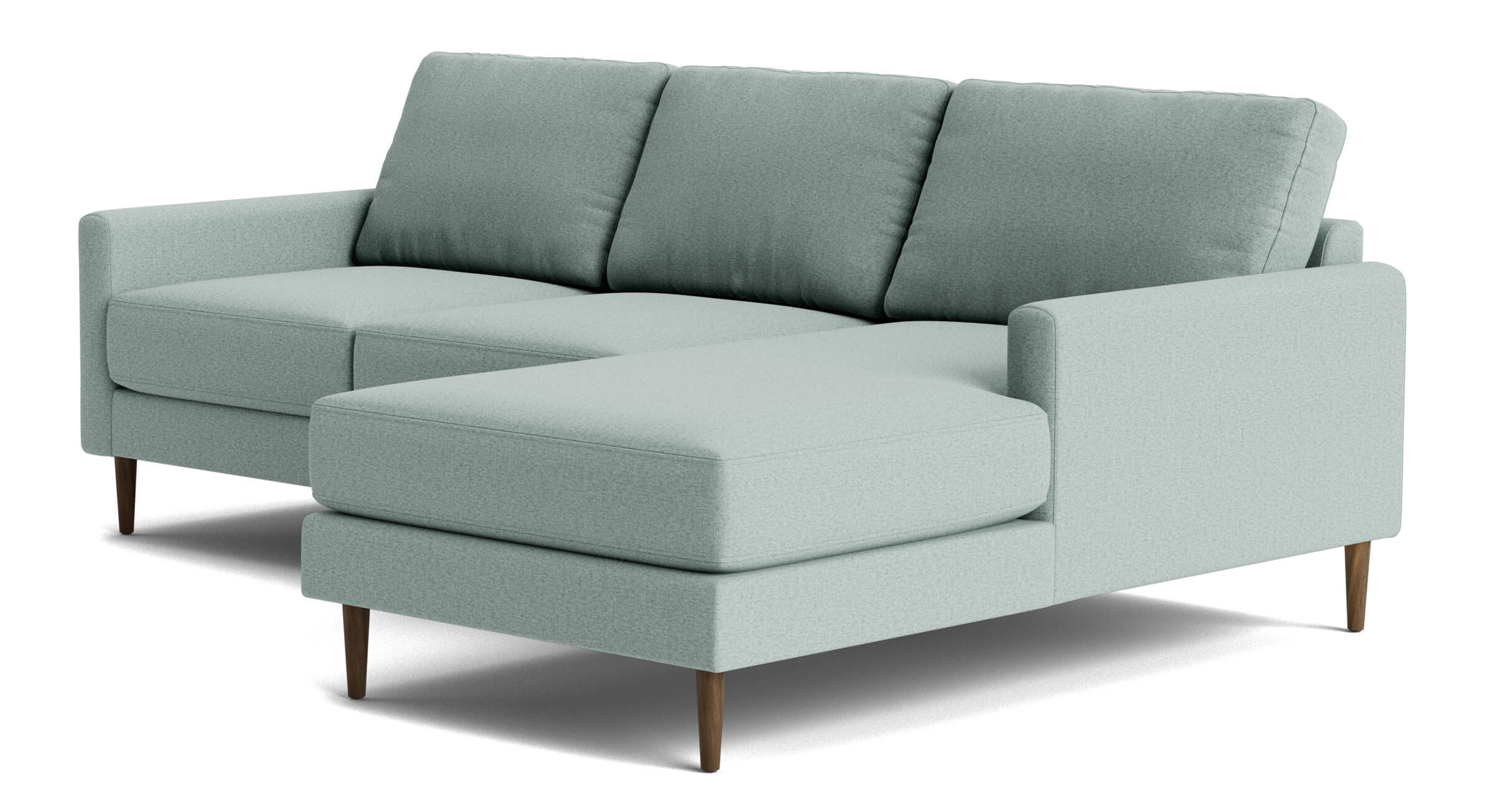 G: Lala Chaise Right Sectional in Mahonia Verde fabric