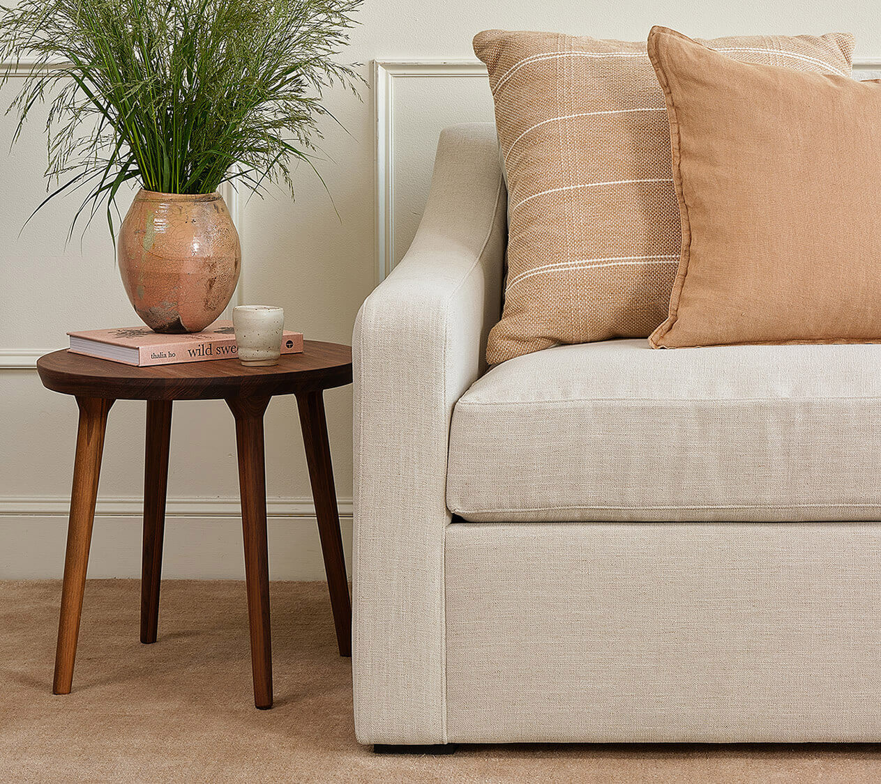IRL: Meera Chair in Huckleberry Chenille Sorrell fabric