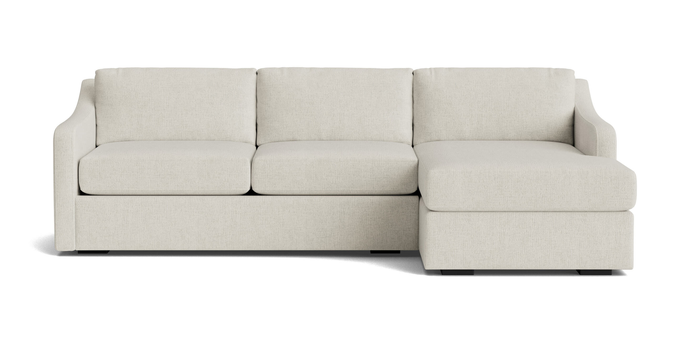 G: Meera Chaise Right Sectional in Buckbrush Tweed Custard fabric