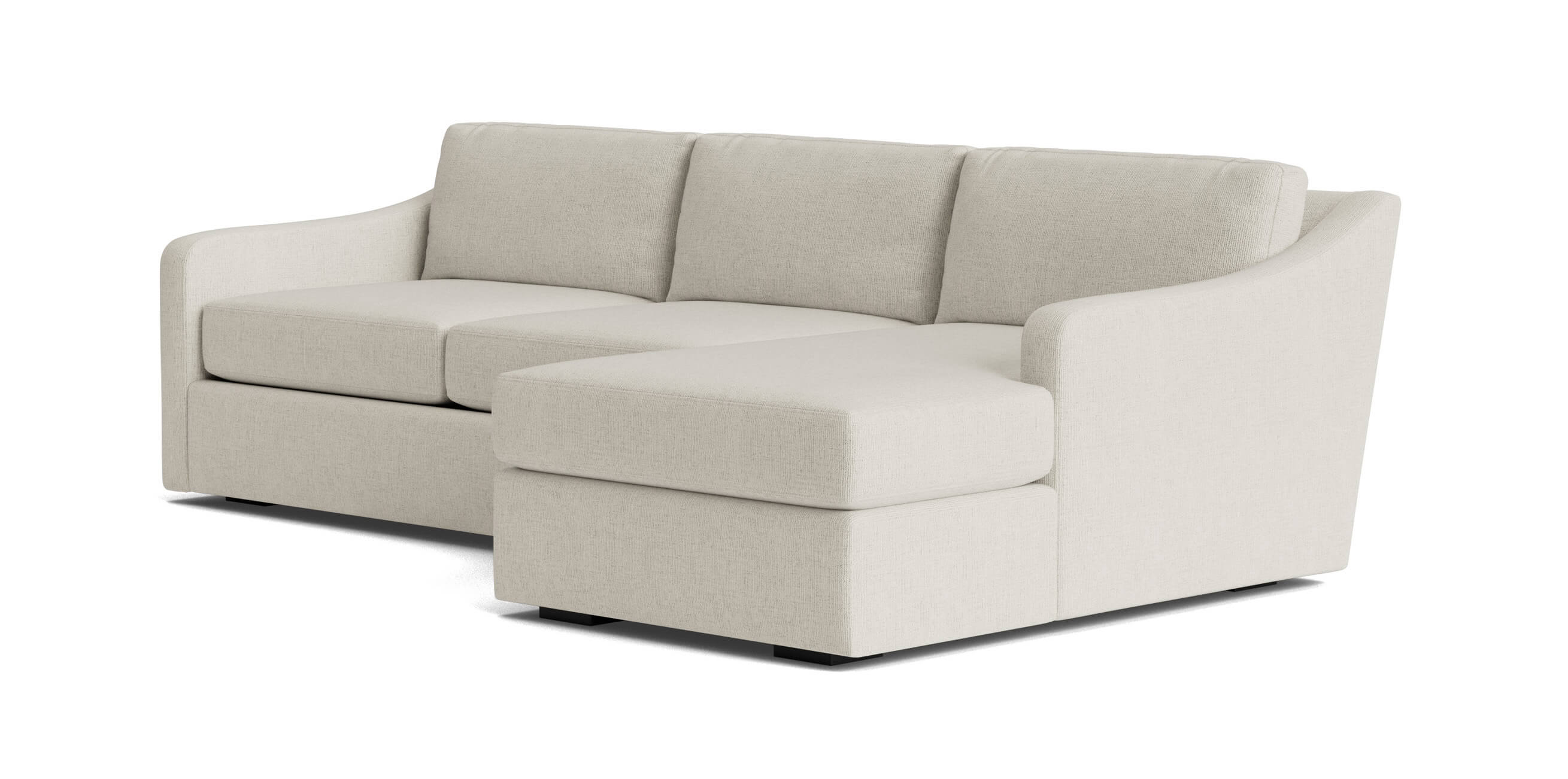 G: Meera Chaise Right Sectional in Buckbrush Tweed Custard fabric