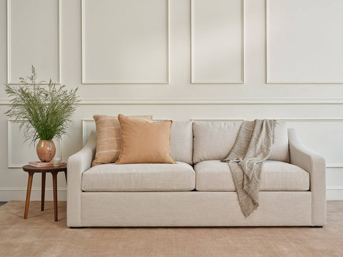 IRL: Meera Sofa in Huckleberry Chenille Sorrell fabric
