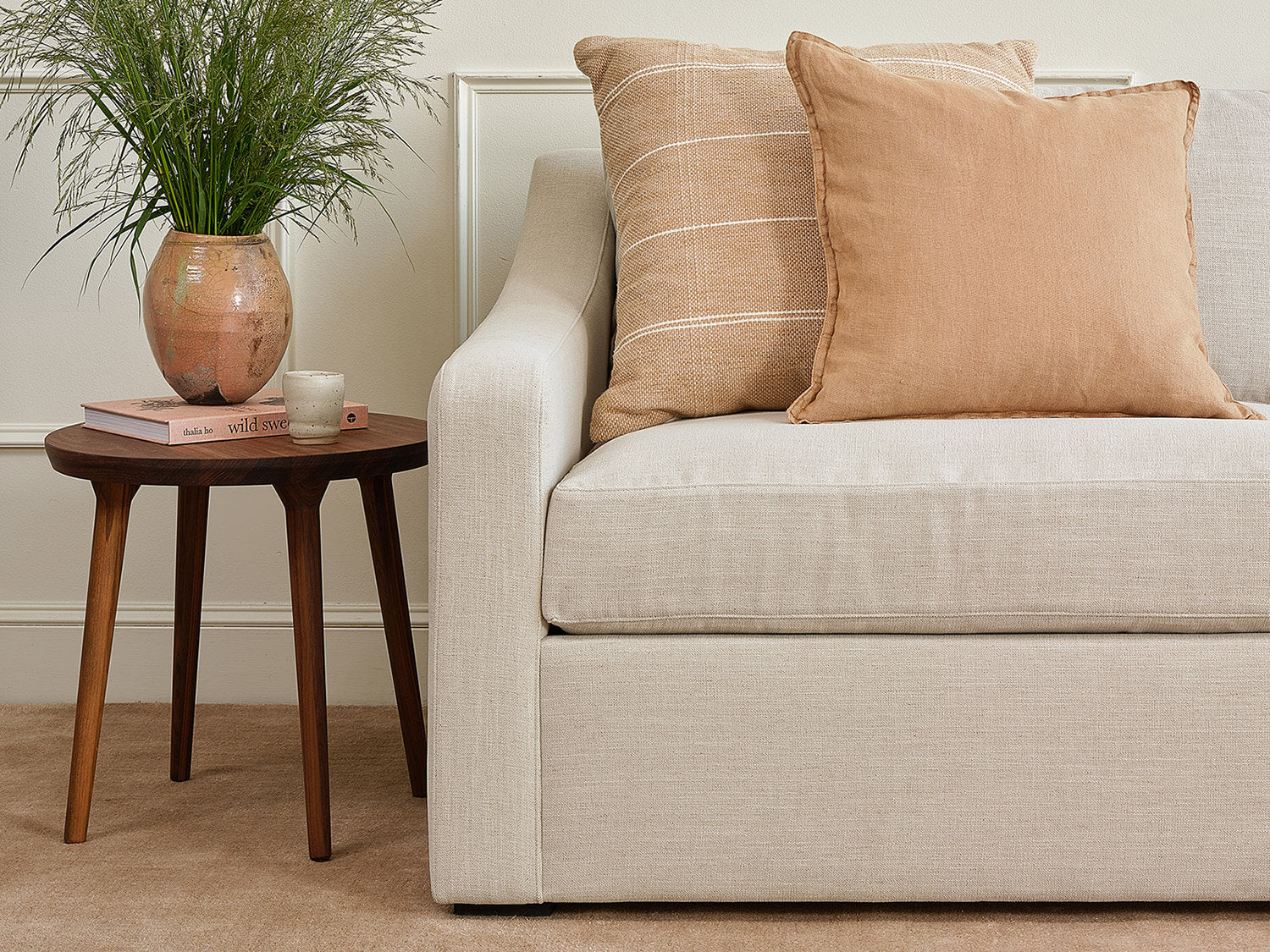 IRL: Meera Sofa in Huckleberry Chenille Sorrell fabric