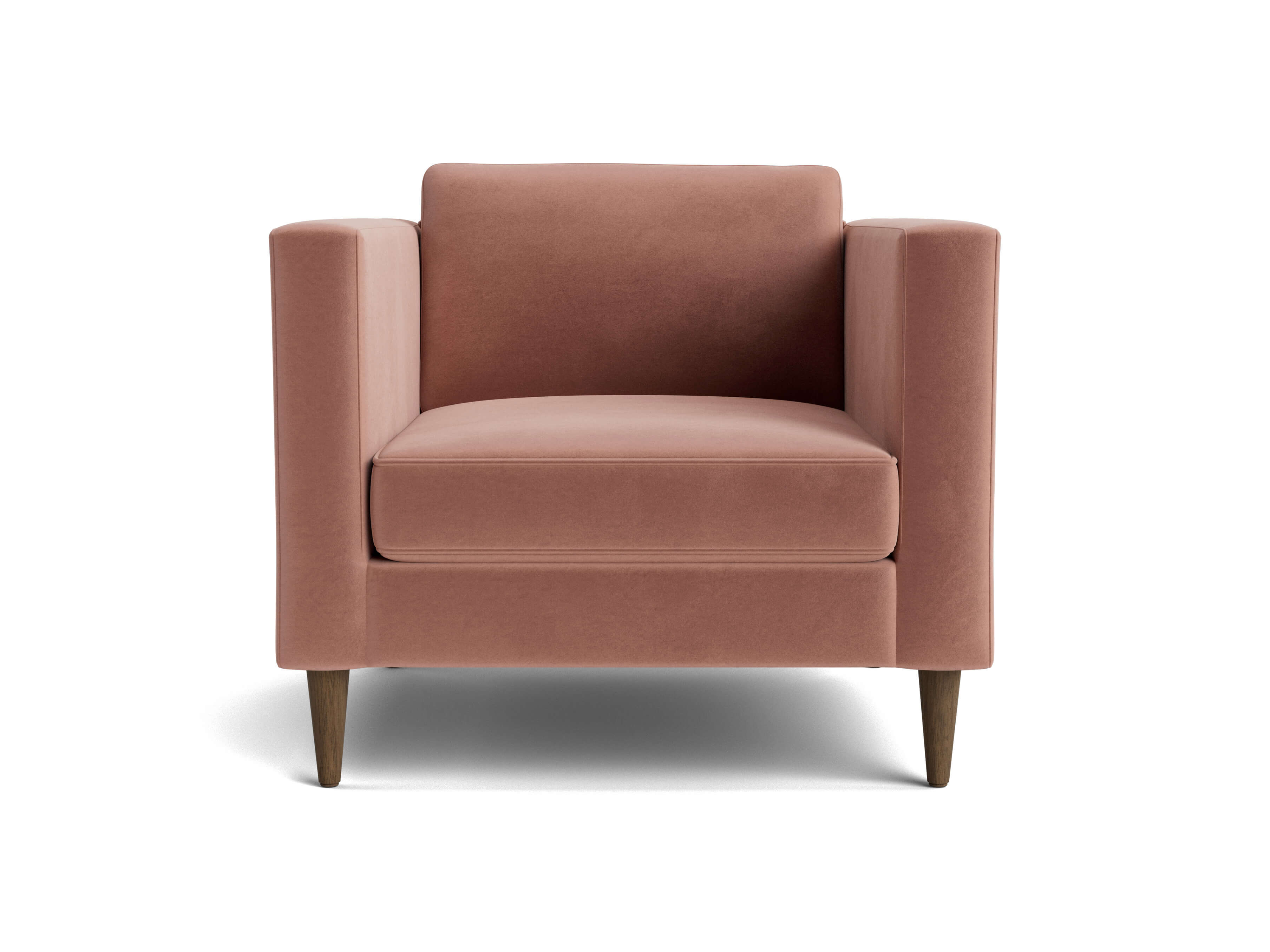 G: Shown in Aster Clay Velvet with white oak legs