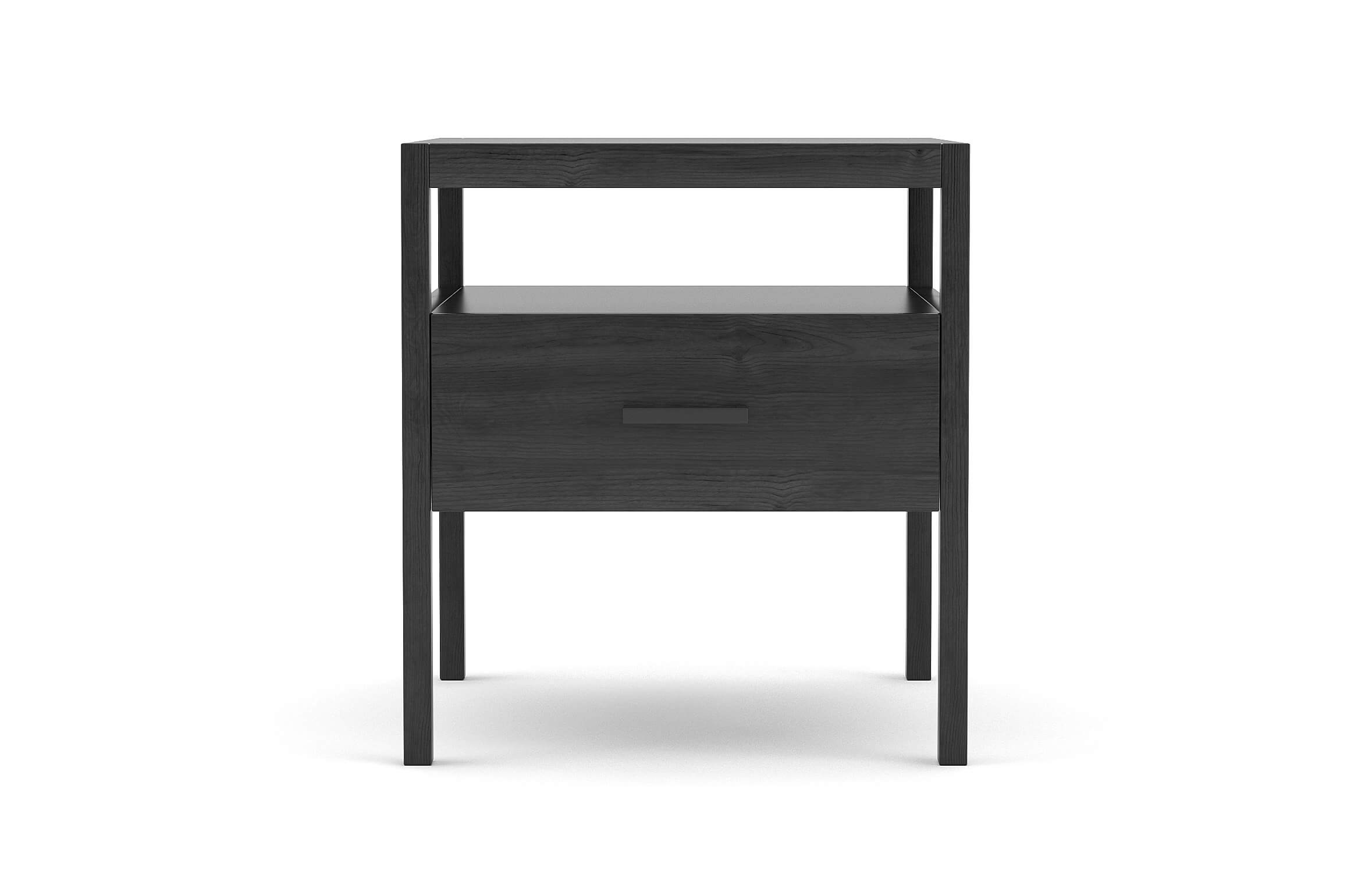 Palder Nightstand in Black Oak with Black Pull