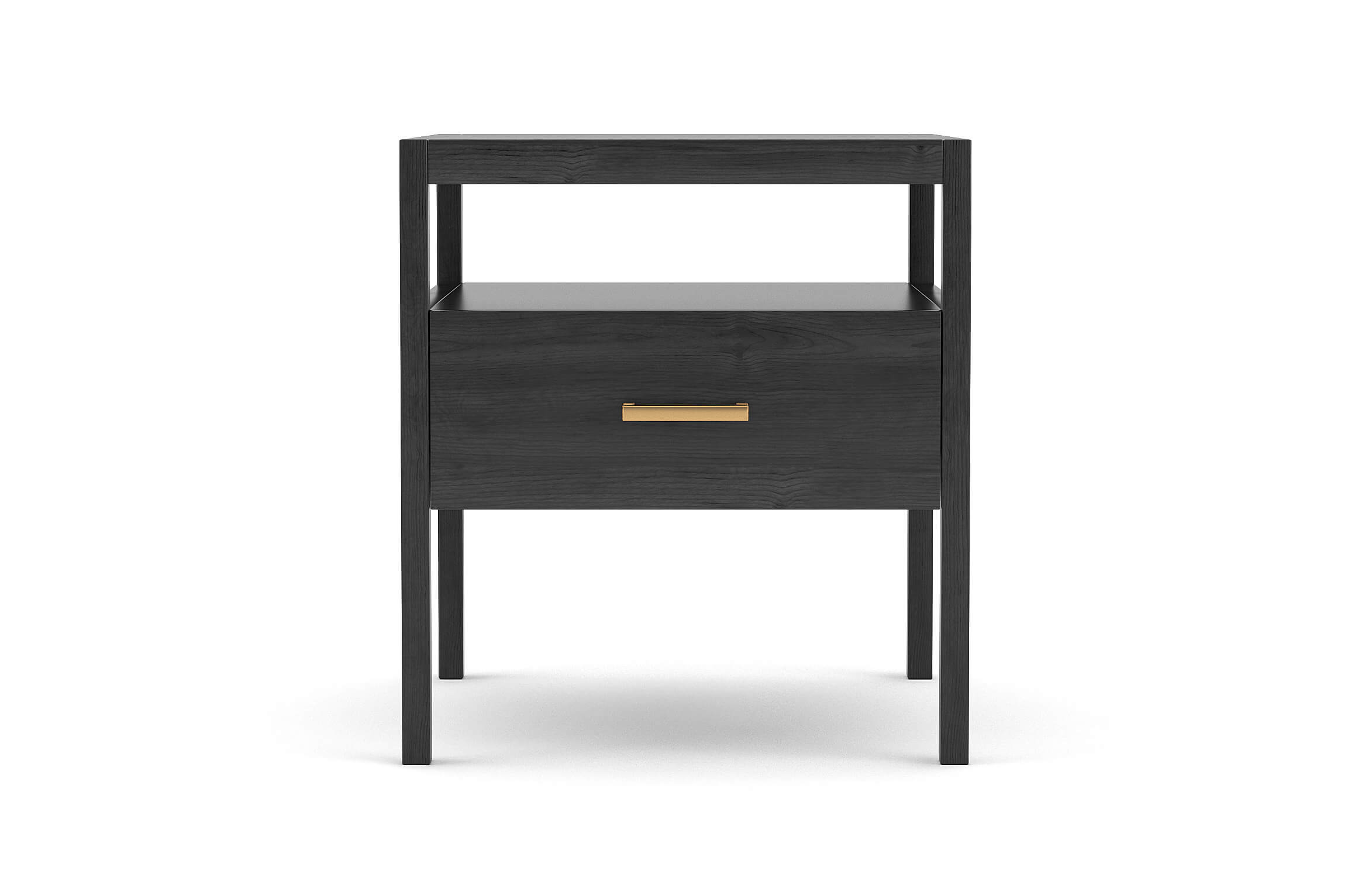 Palder Nightstand in Black Oak with Brass Pull