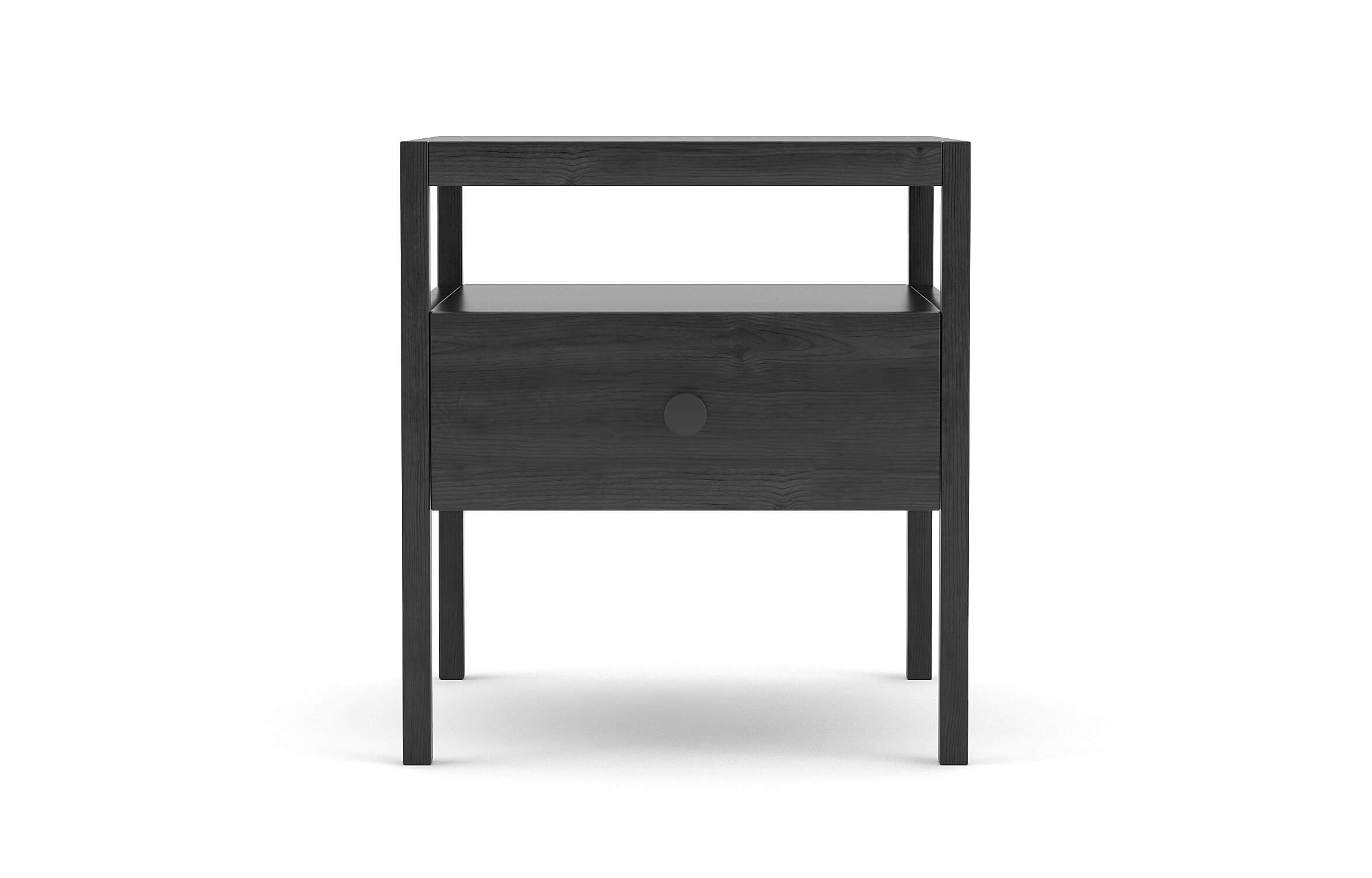 Palder Nightstand in Black Oak with Black Knob