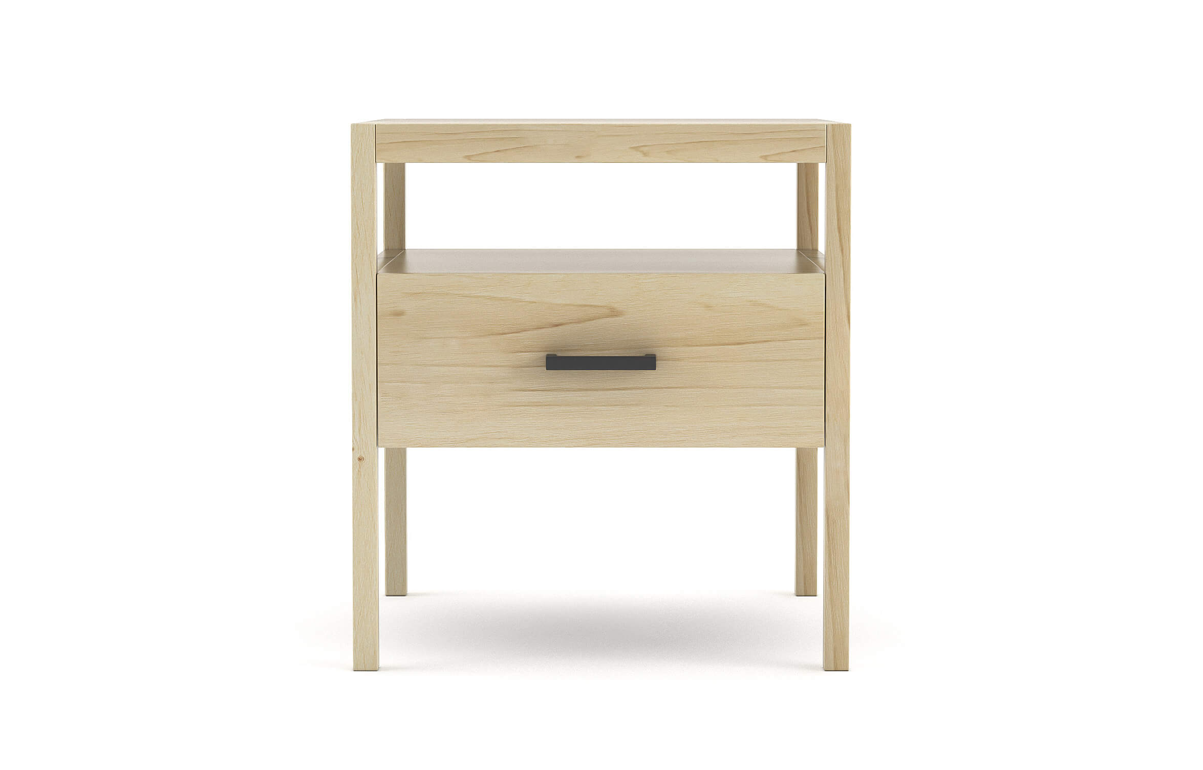 Palder Nightstand in Maple with Black Pull