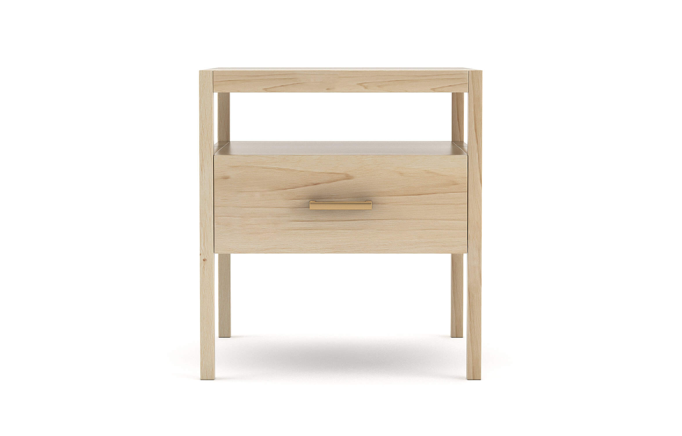 Palder Nightstand in Maple with Brass Pull