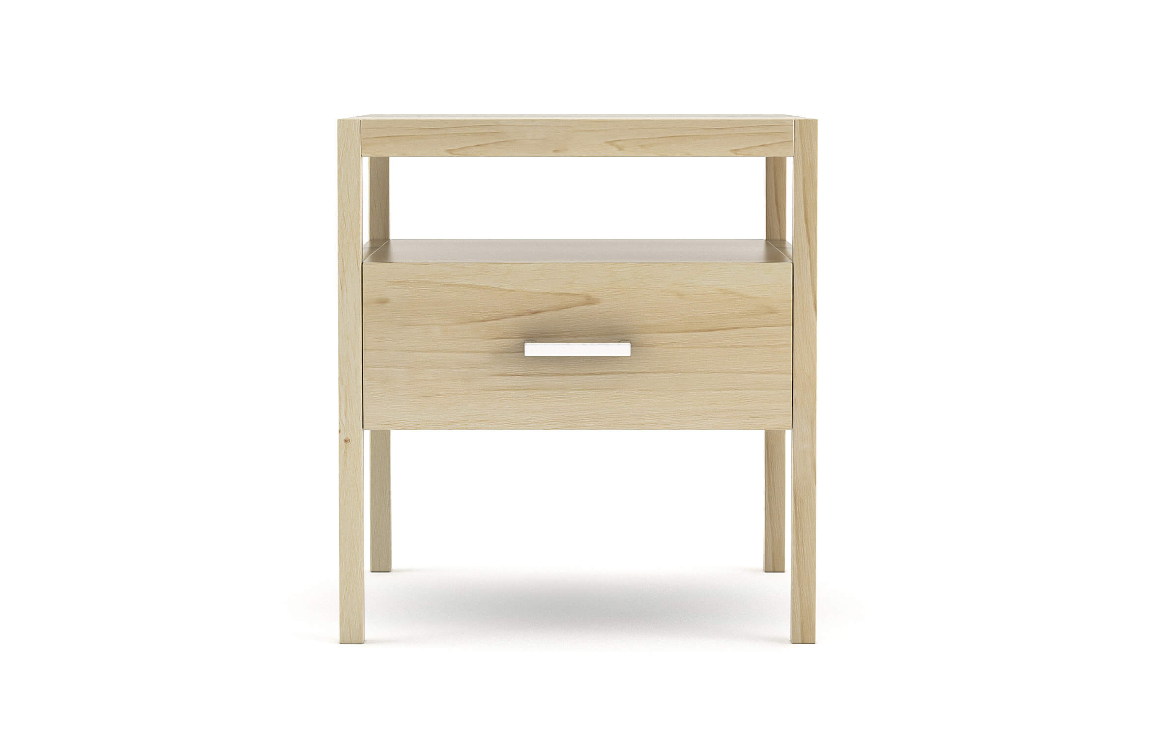 Palder Nightstand in Maple with Brushed Nickel Pull