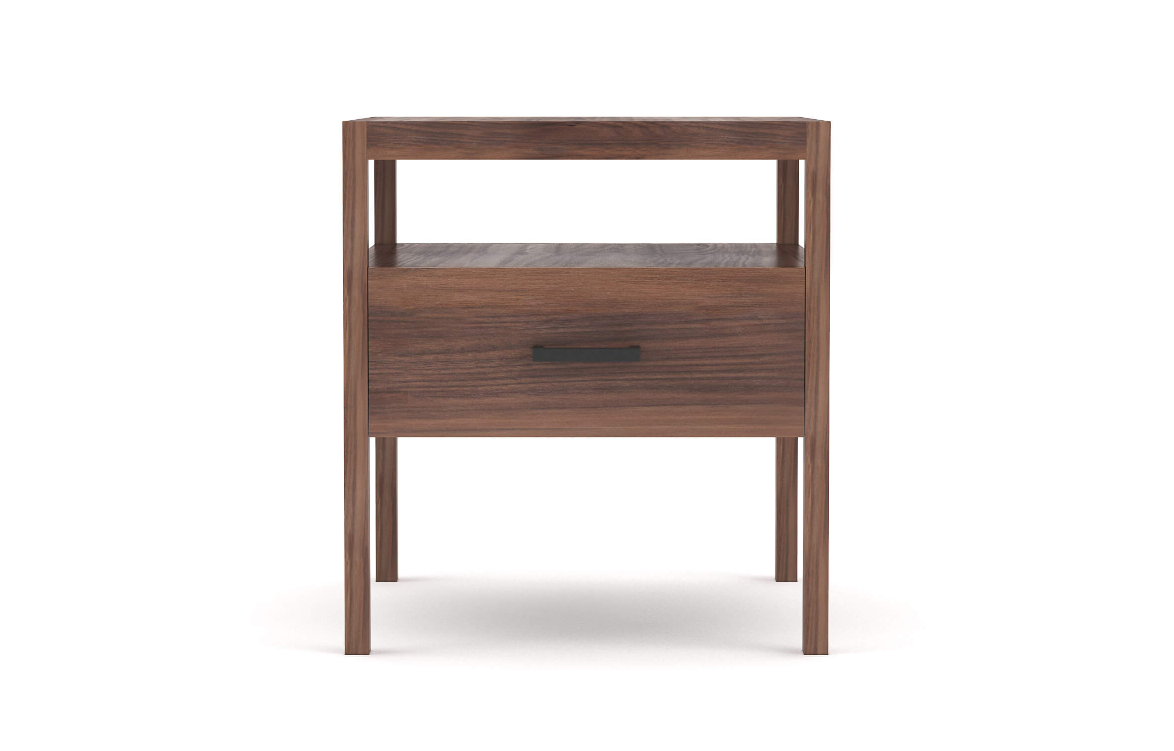 Palder Nightstand in Walnut with Black Pull