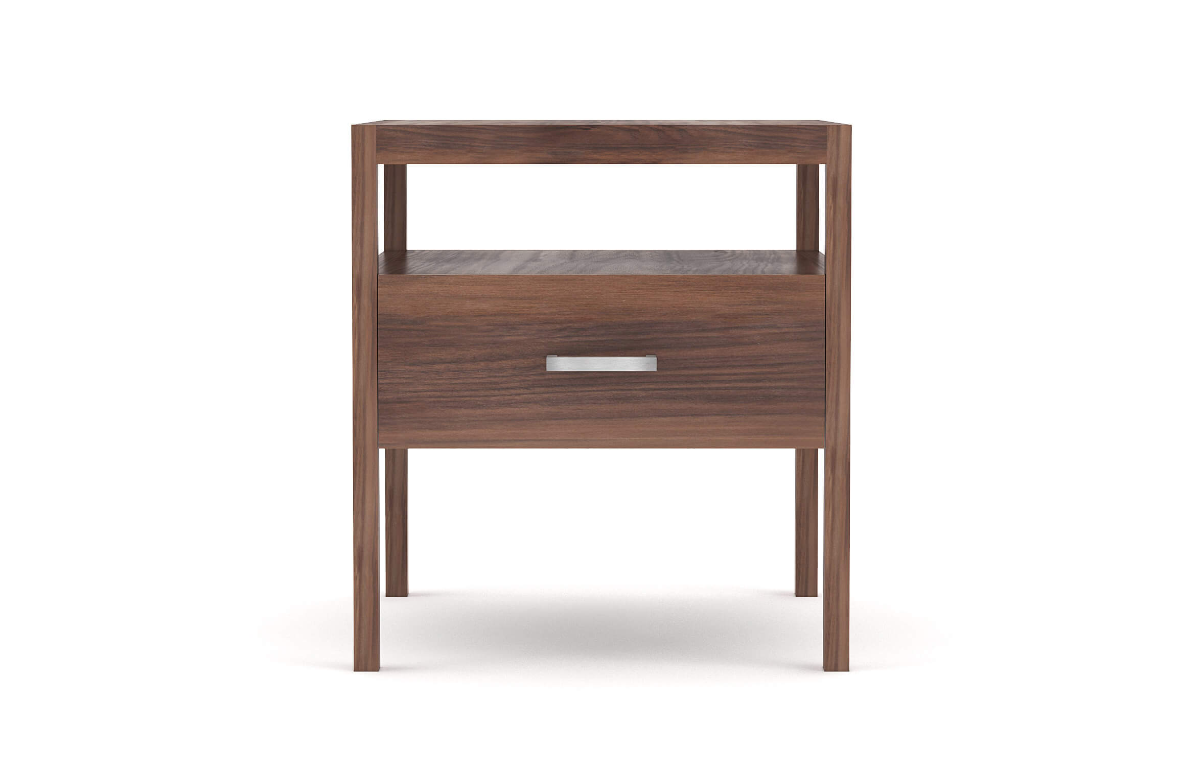 Palder Nightstand in Walnut with Brushed Nickel Pull