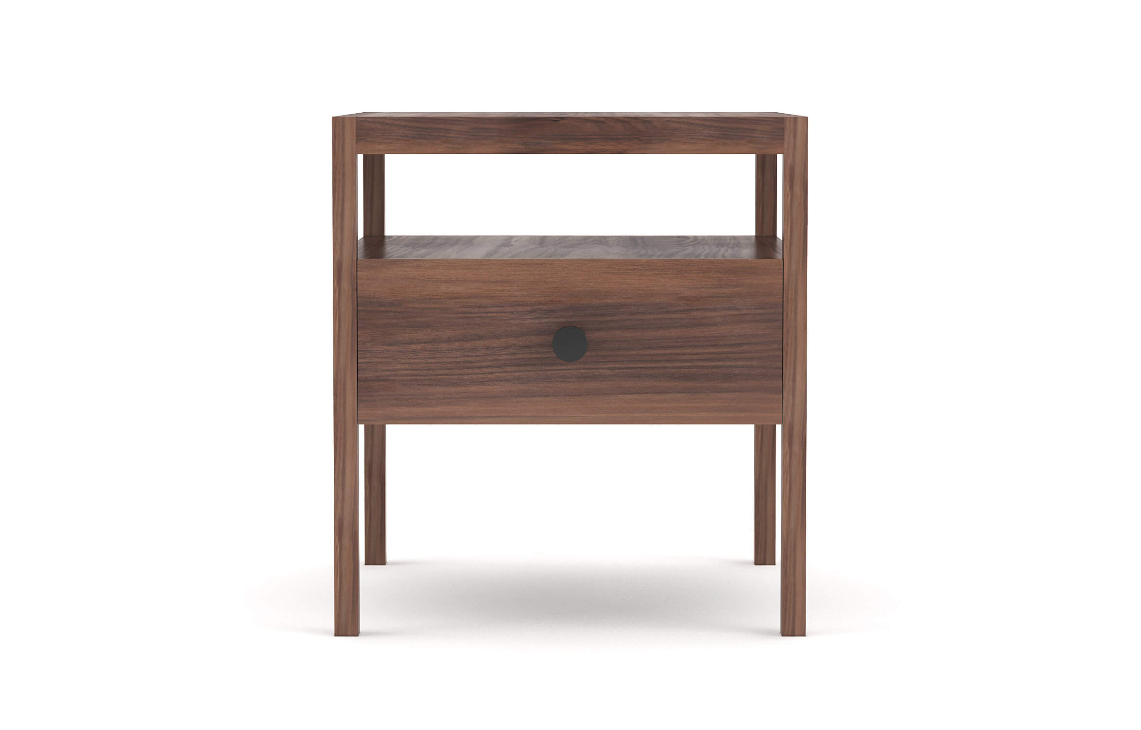 Palder Nightstand in Walnut with Black Knob