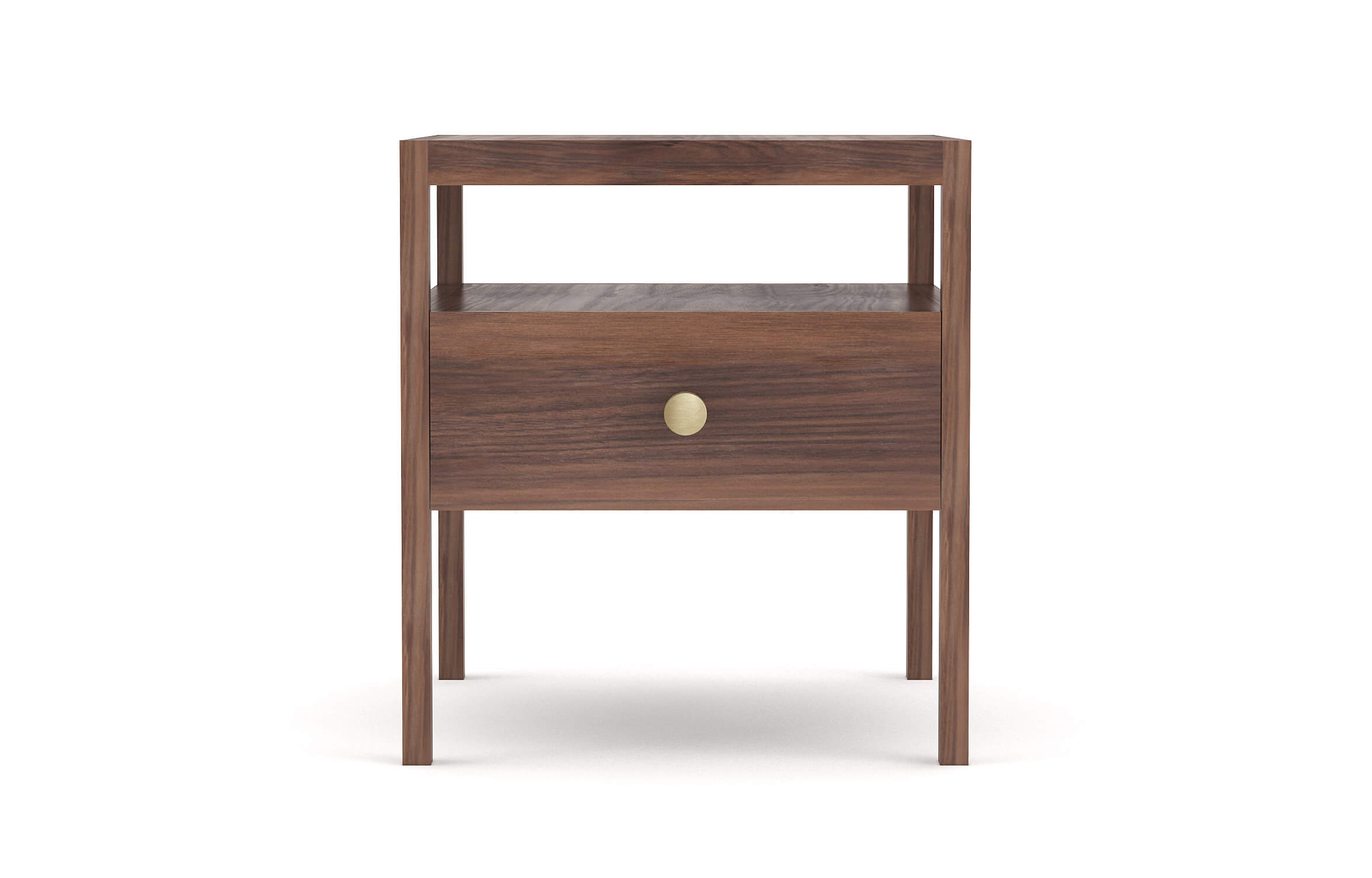 Palder Nightstand in Walnut with Brass Knob