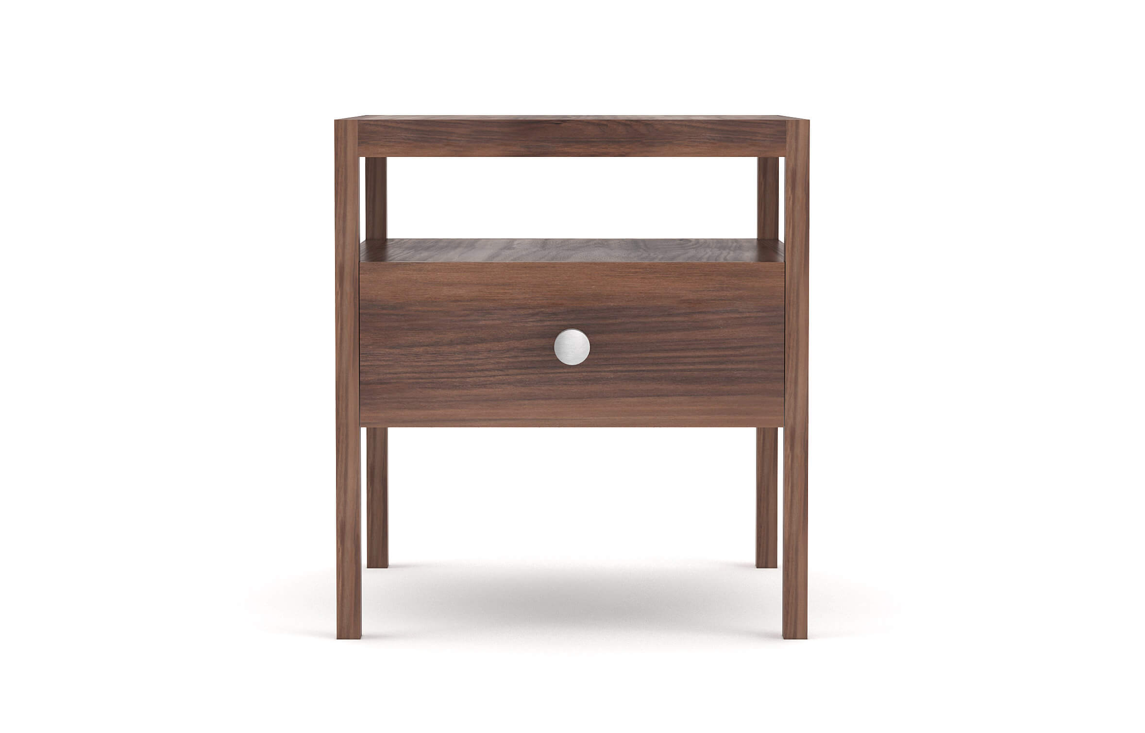 Palder Nightstand in Walnut with Brushed Nickel Knob