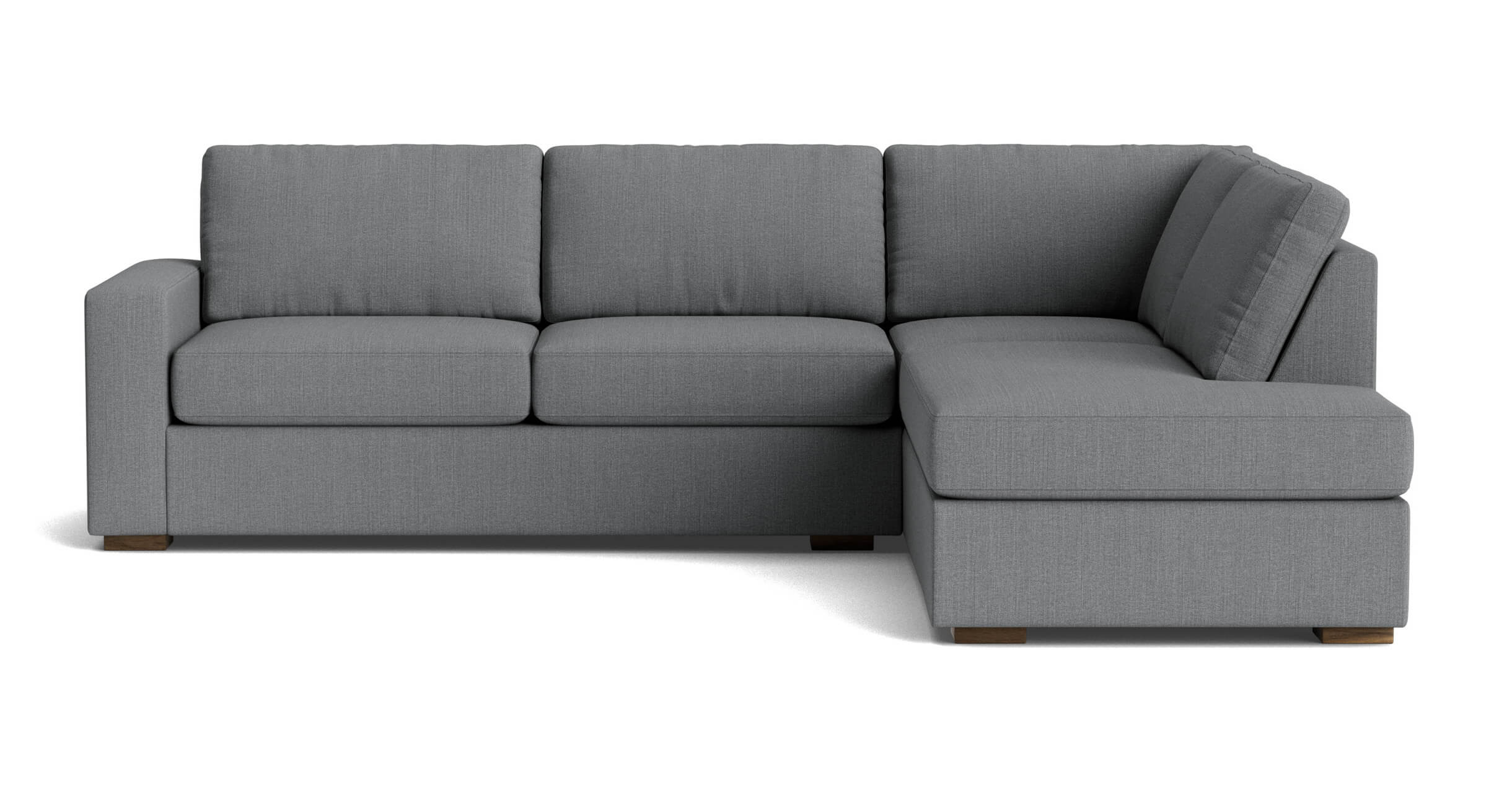 G: Rio Plush Bumper Right Sectional in Juneberry Peppercorn fabric