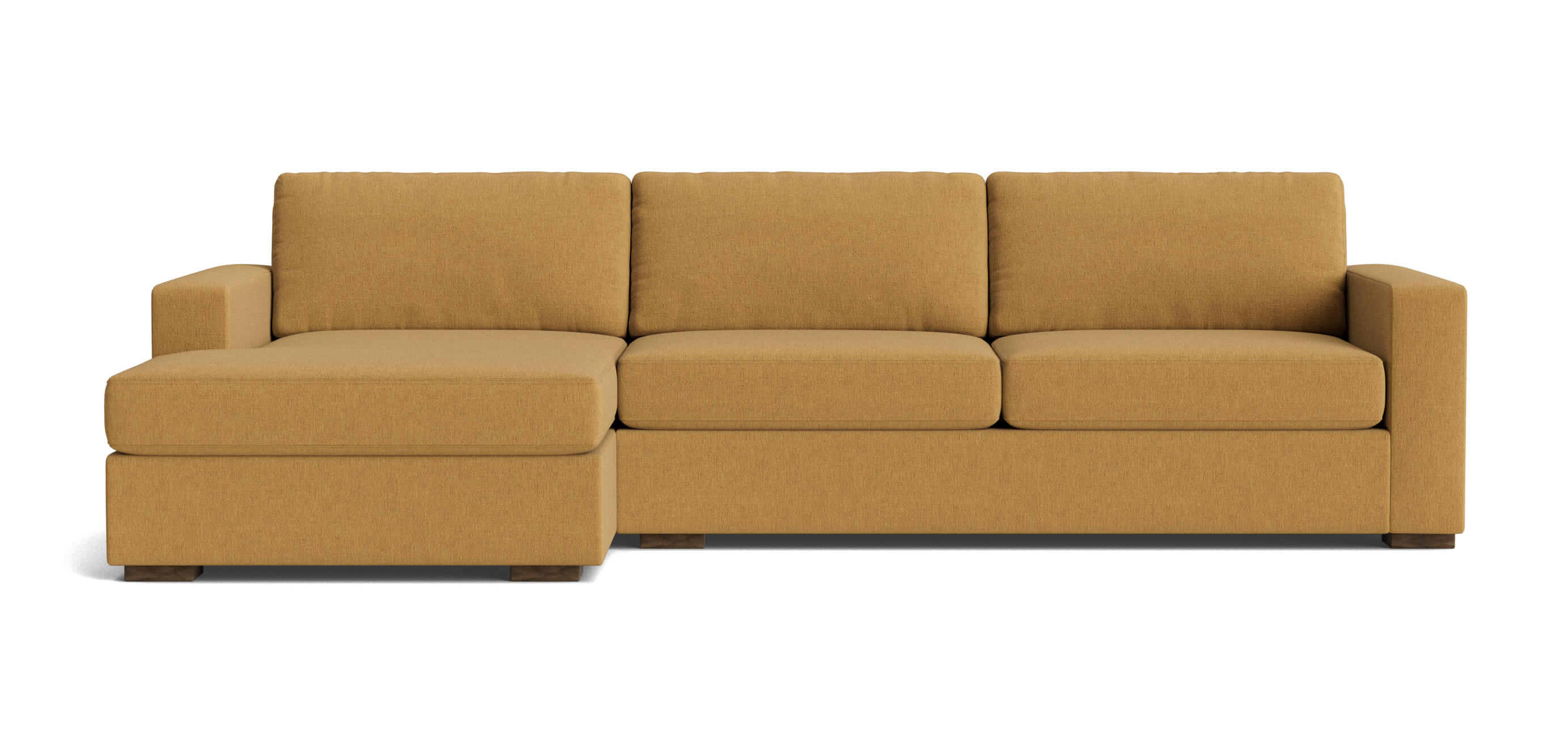 Rio Plush Chaise Left Sectional in Buckbrush Tweed Caramel fabric