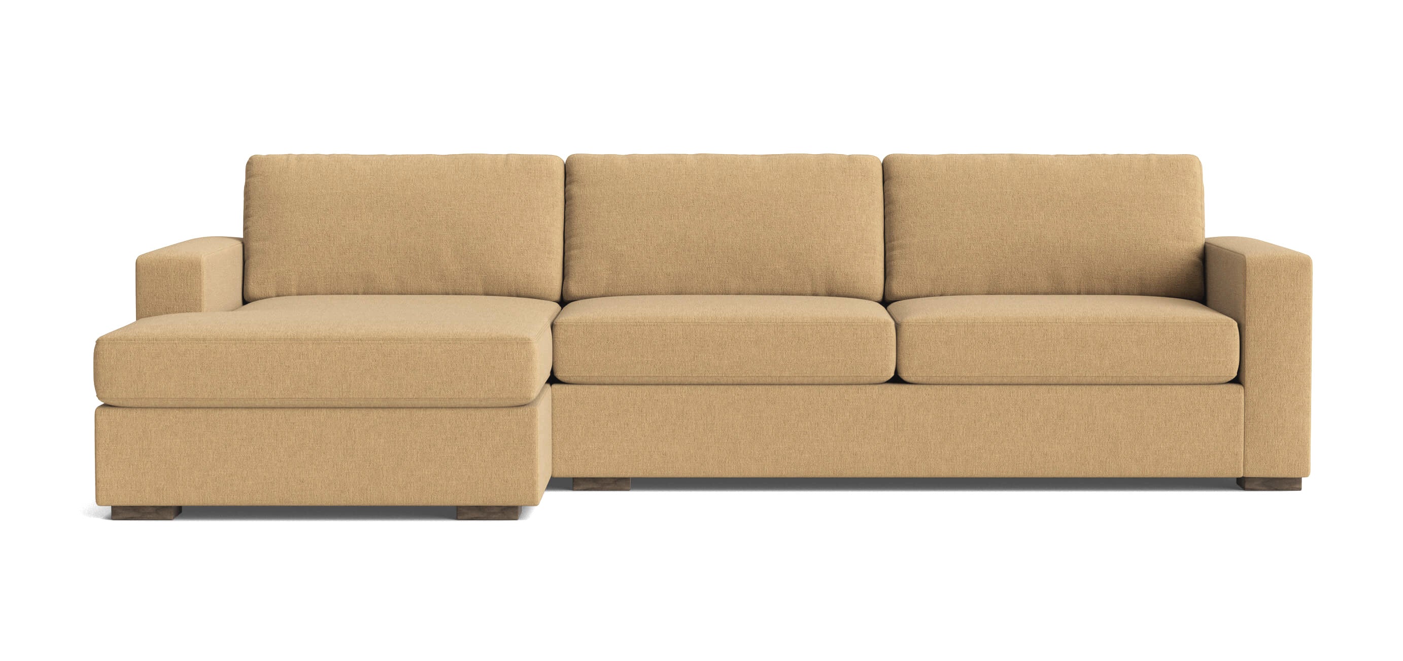 Rio Plush Chaise Left Sectional in Buckbrush Tweed Caramel fabric
