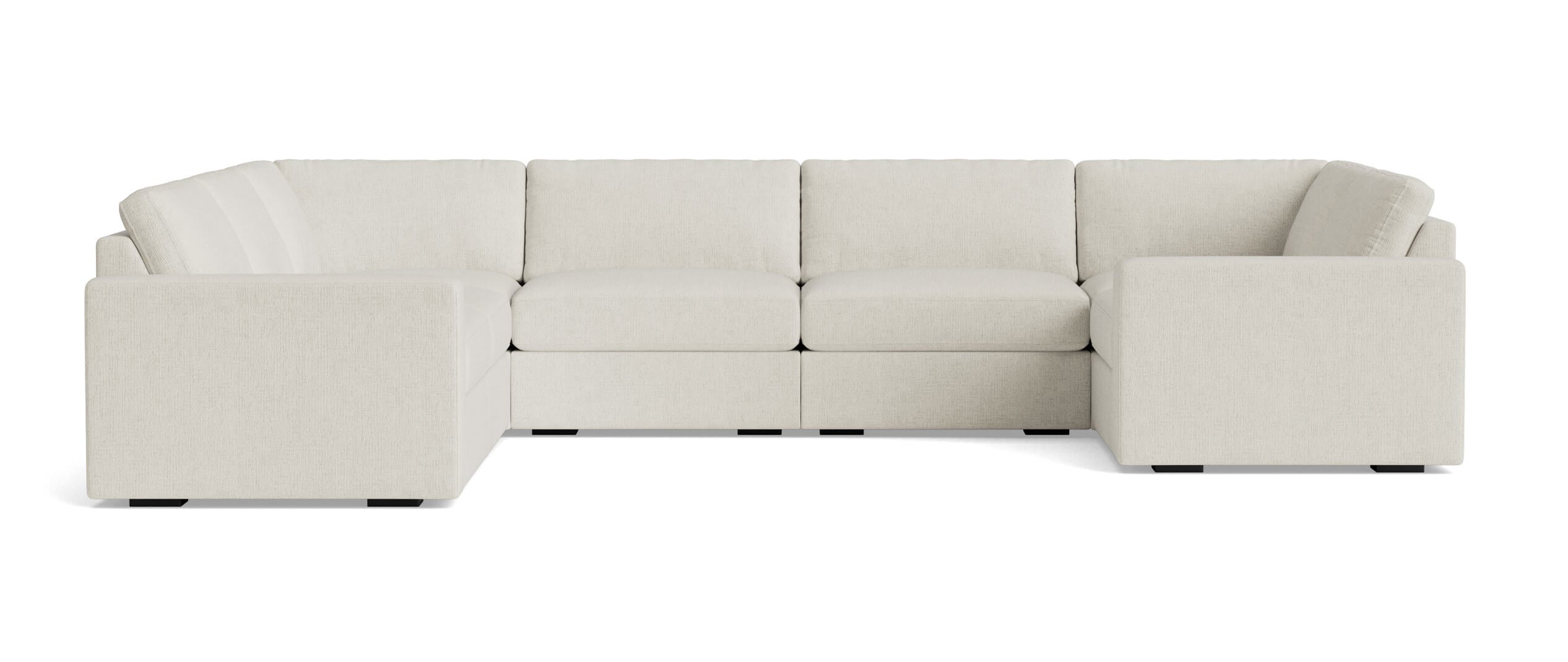 G: Rio Plush Modular U Sectional in Buckbrush Tweed Custard fabric