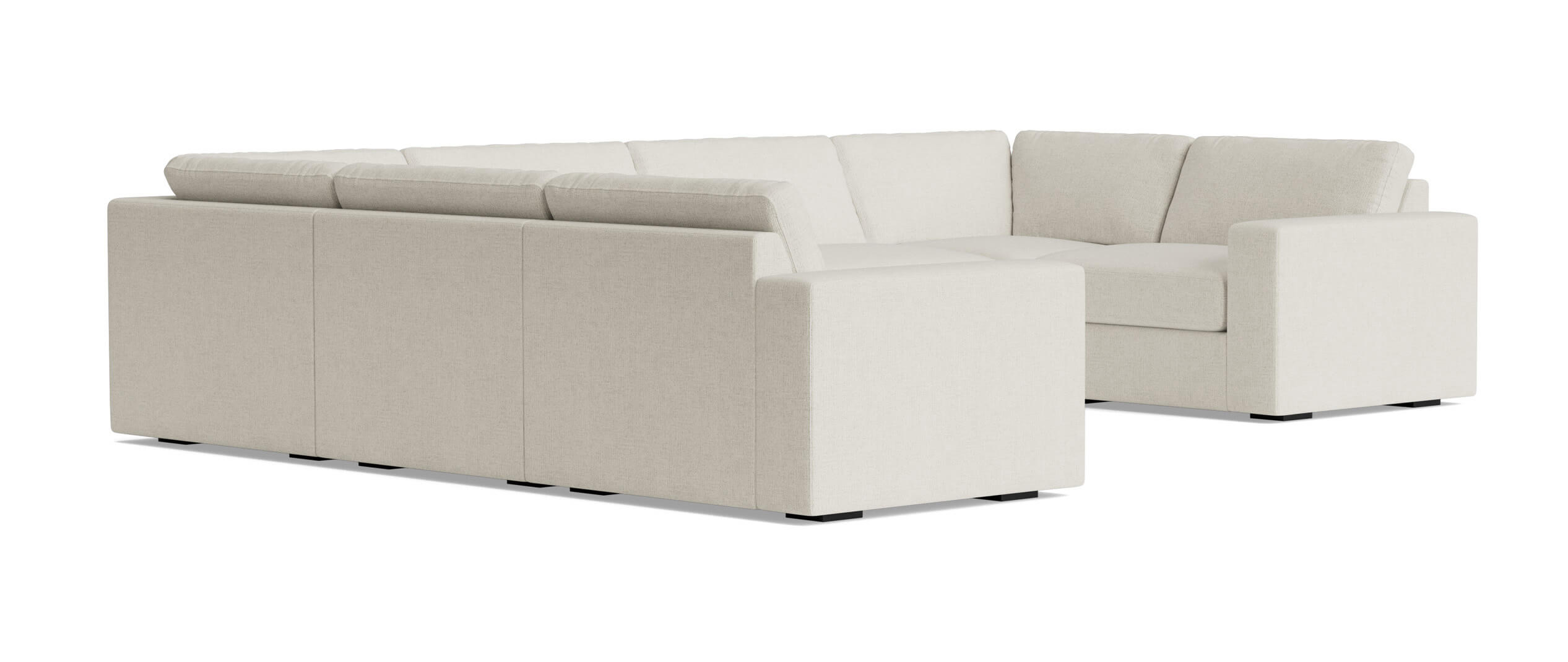 G: Rio Plush Modular U Sectional in Buckbrush Tweed Custard fabric