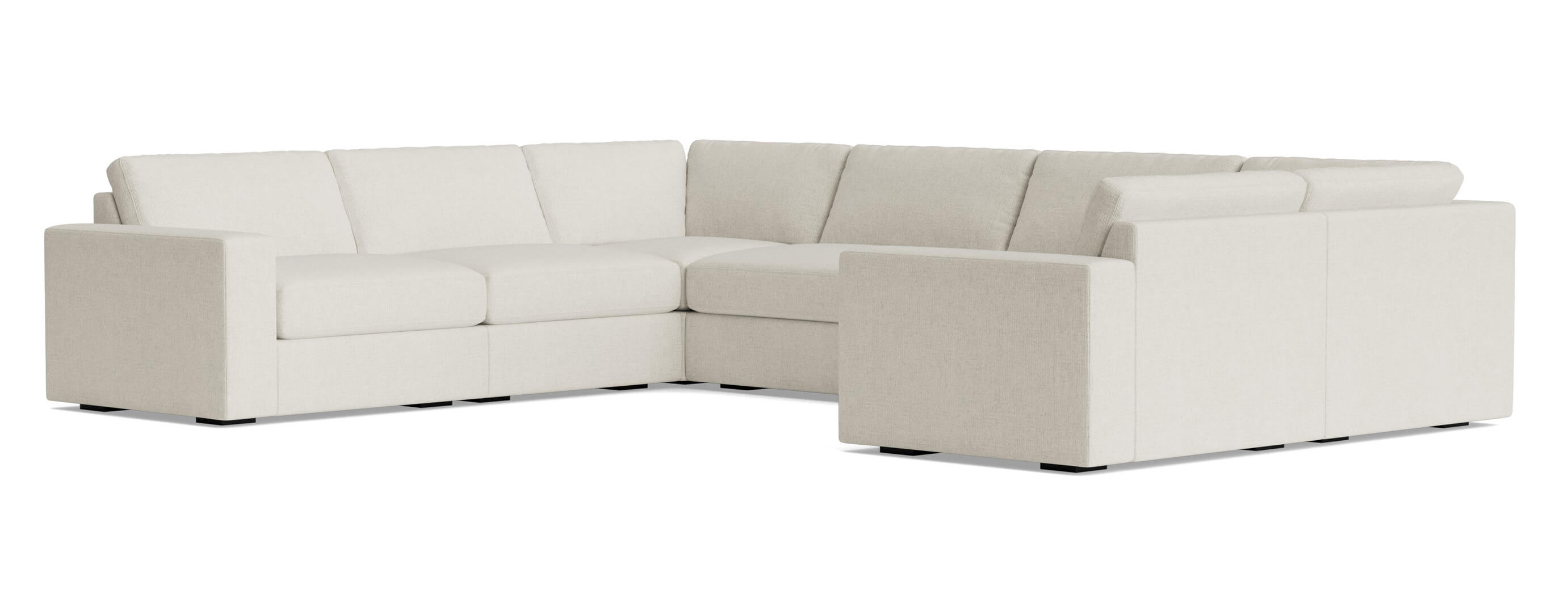G: Rio Plush Modular U Sectional in Buckbrush Tweed Custard fabric